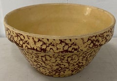 Early 20th Century Spongeware Stoneware Bowl