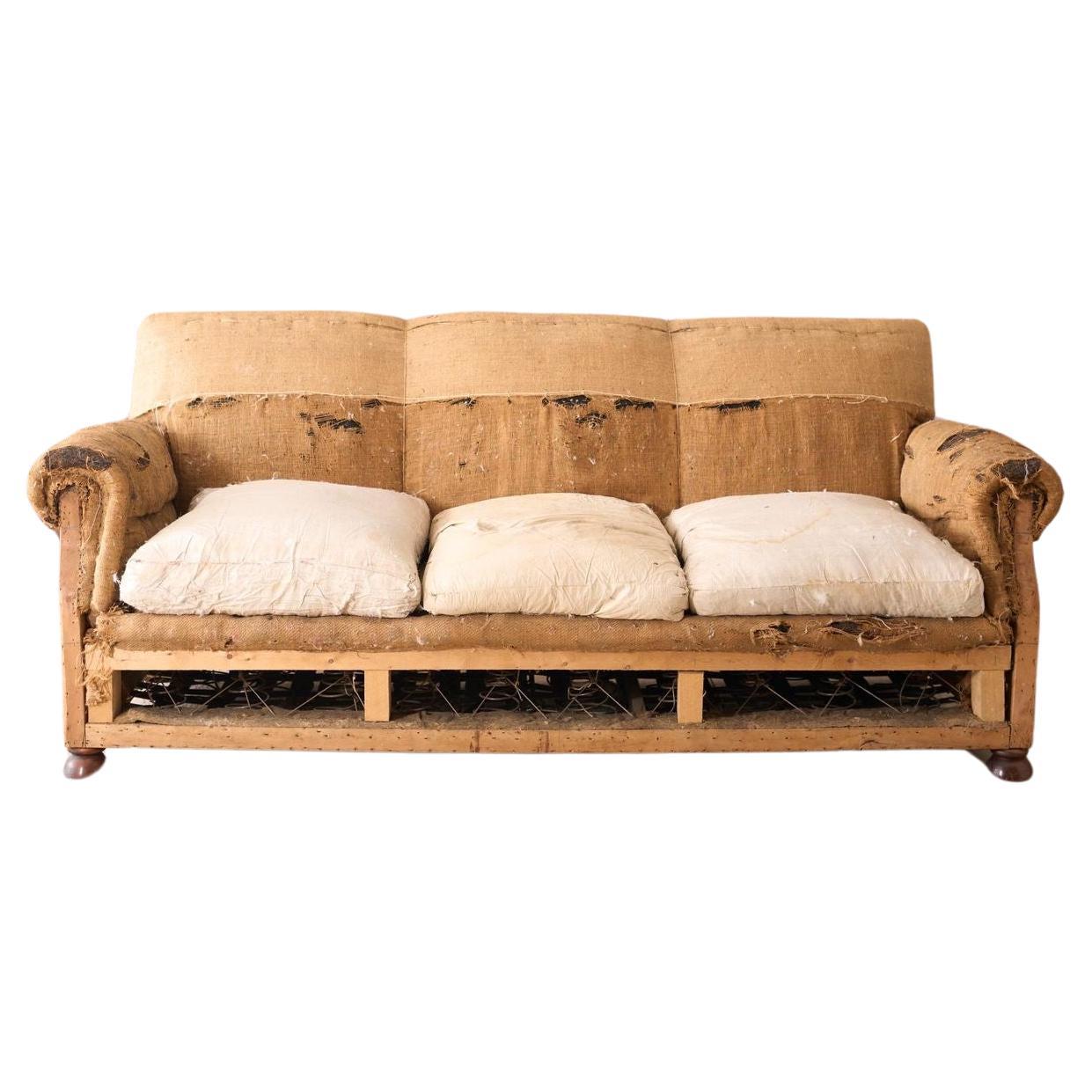 Early 20th century square back country house sofa