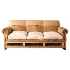 Early 20th century square back country house sofa