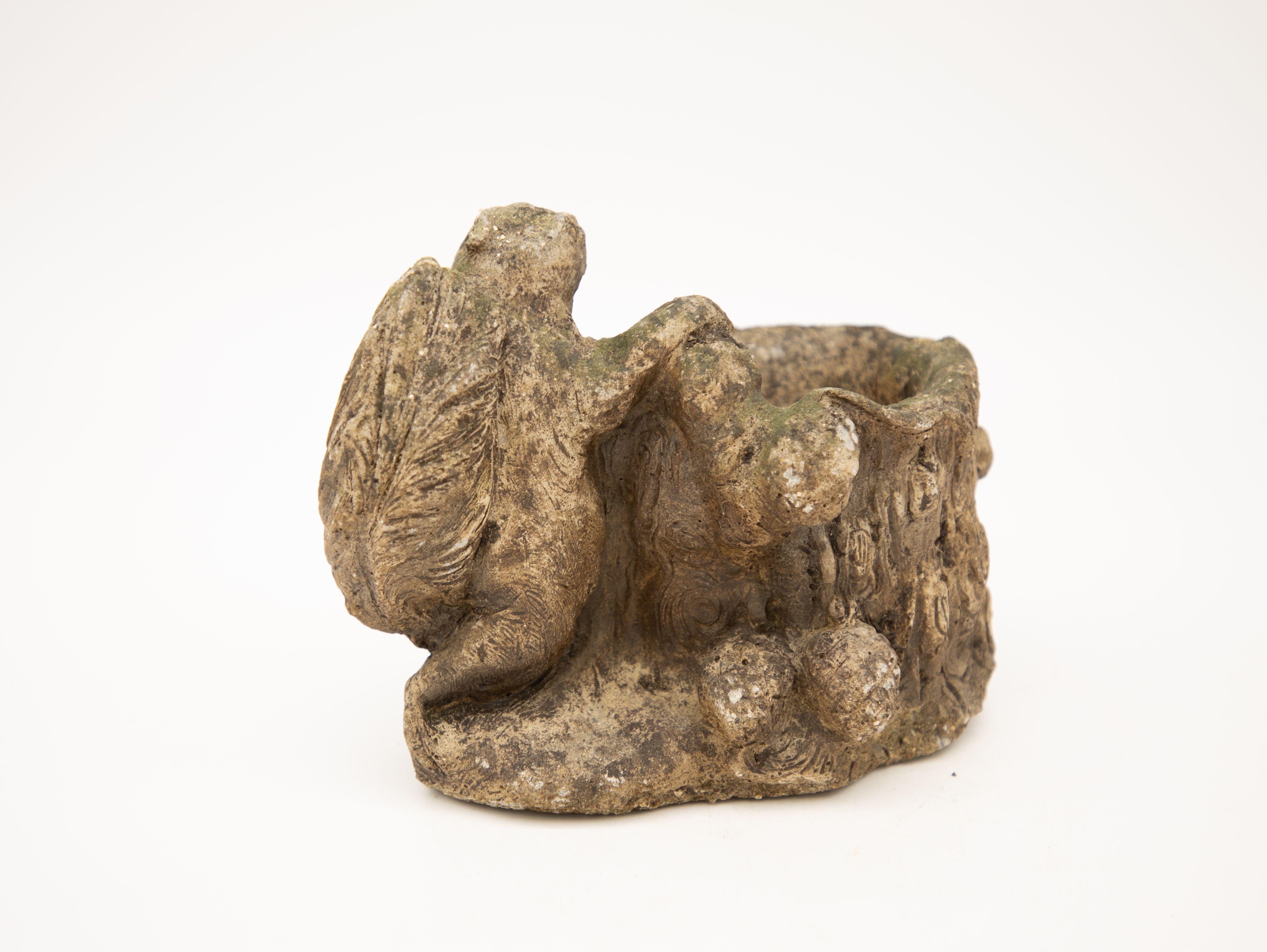 French Provincial Early 20th Century Squirrel Bird Bath