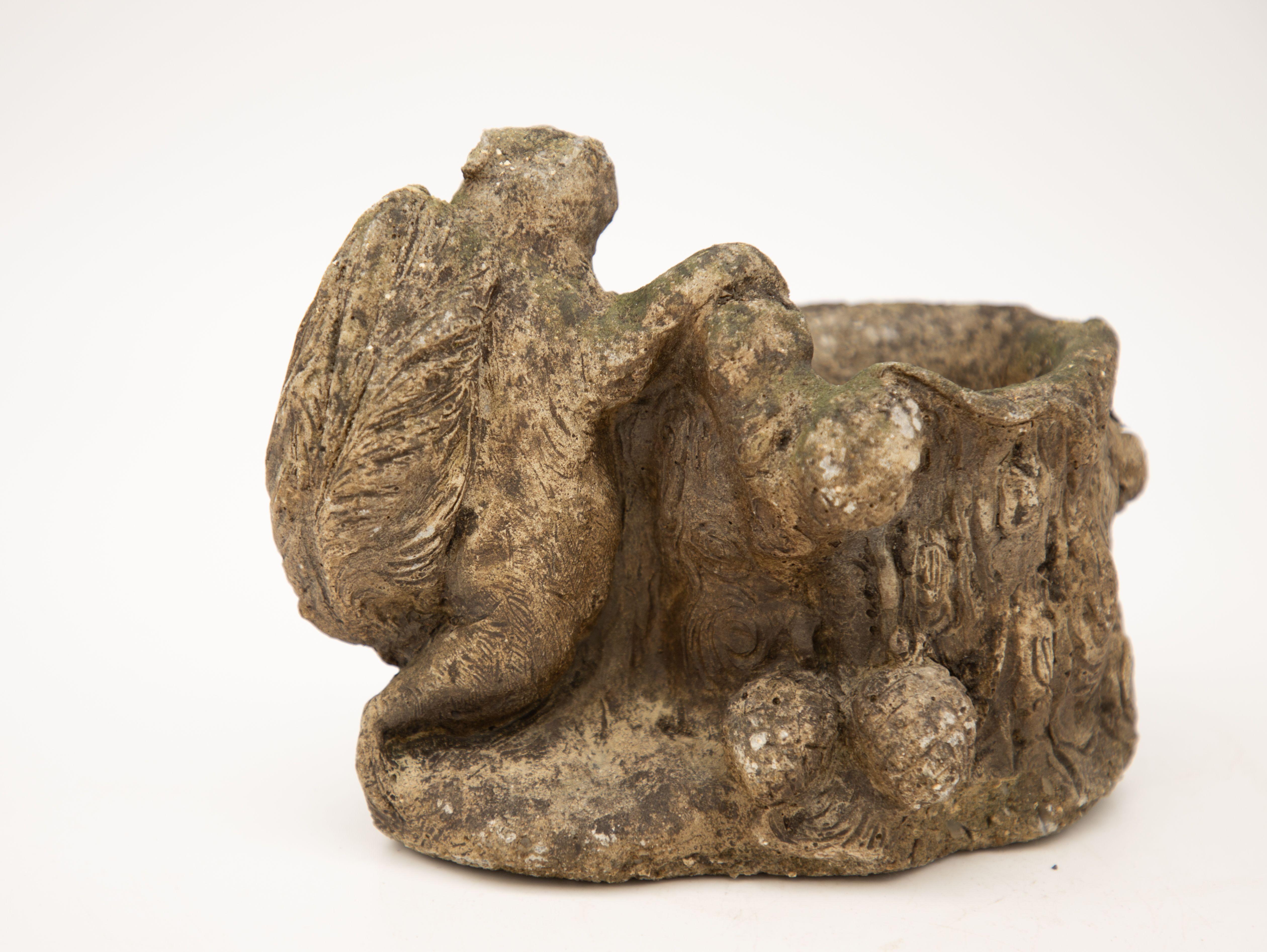 French Early 20th Century Squirrel Bird Bath