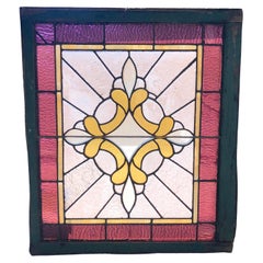 Glasmalerei-Fenster des frühen 20. Jahrhunderts 35" x 40"