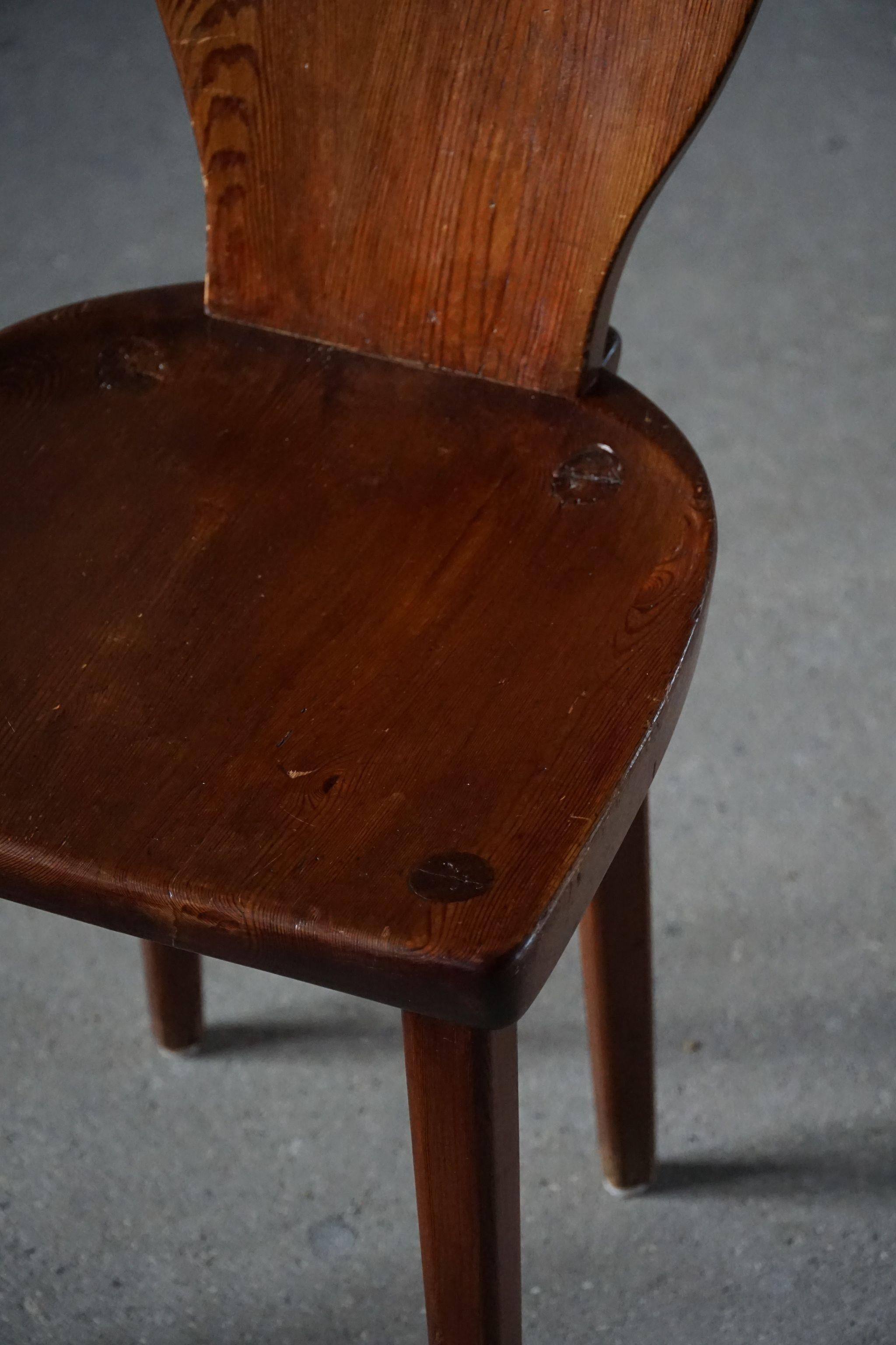 Early 20th Century Stained Pine Chair by Carl Malmsten, Model 