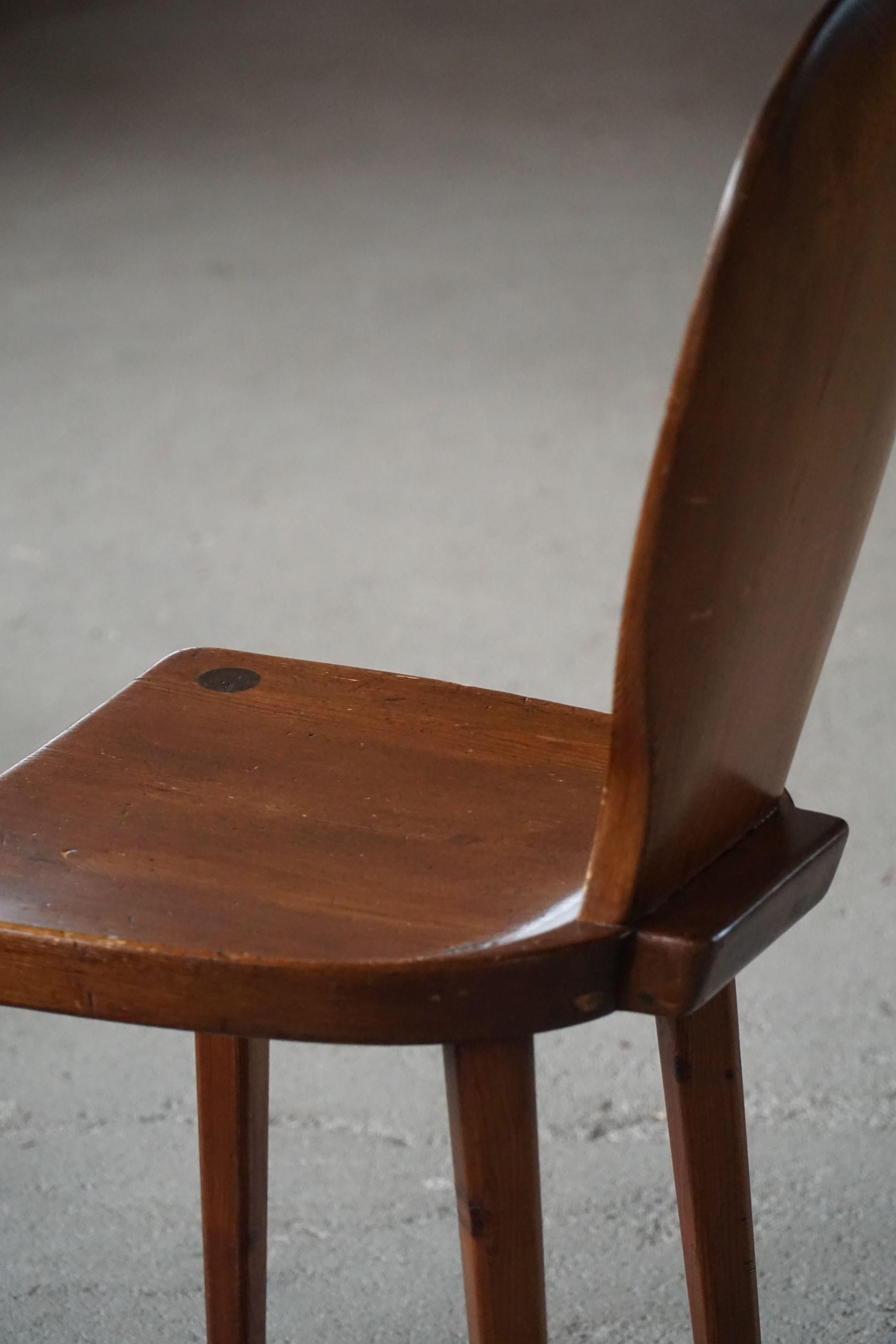 Early 20th Century Stained Pine Chair by Carl Malmsten, Model 