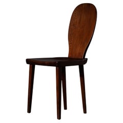 Early 20th Century Stained Pine Chair by Carl Malmsten, Model "Skedblad", 1930s