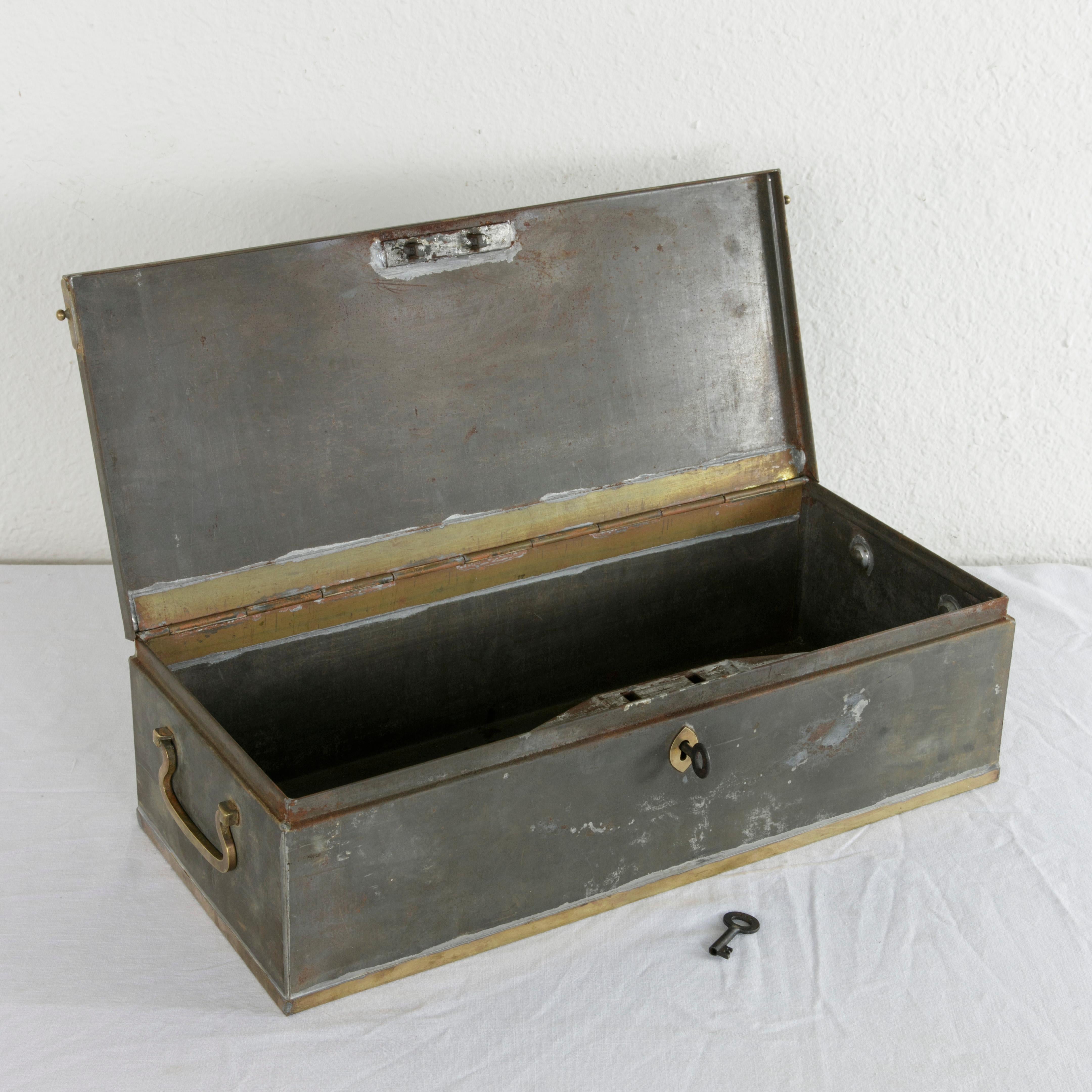 Early 20th Century Steel and Brass Lock Box from the Banco Central in Barcelona 2
