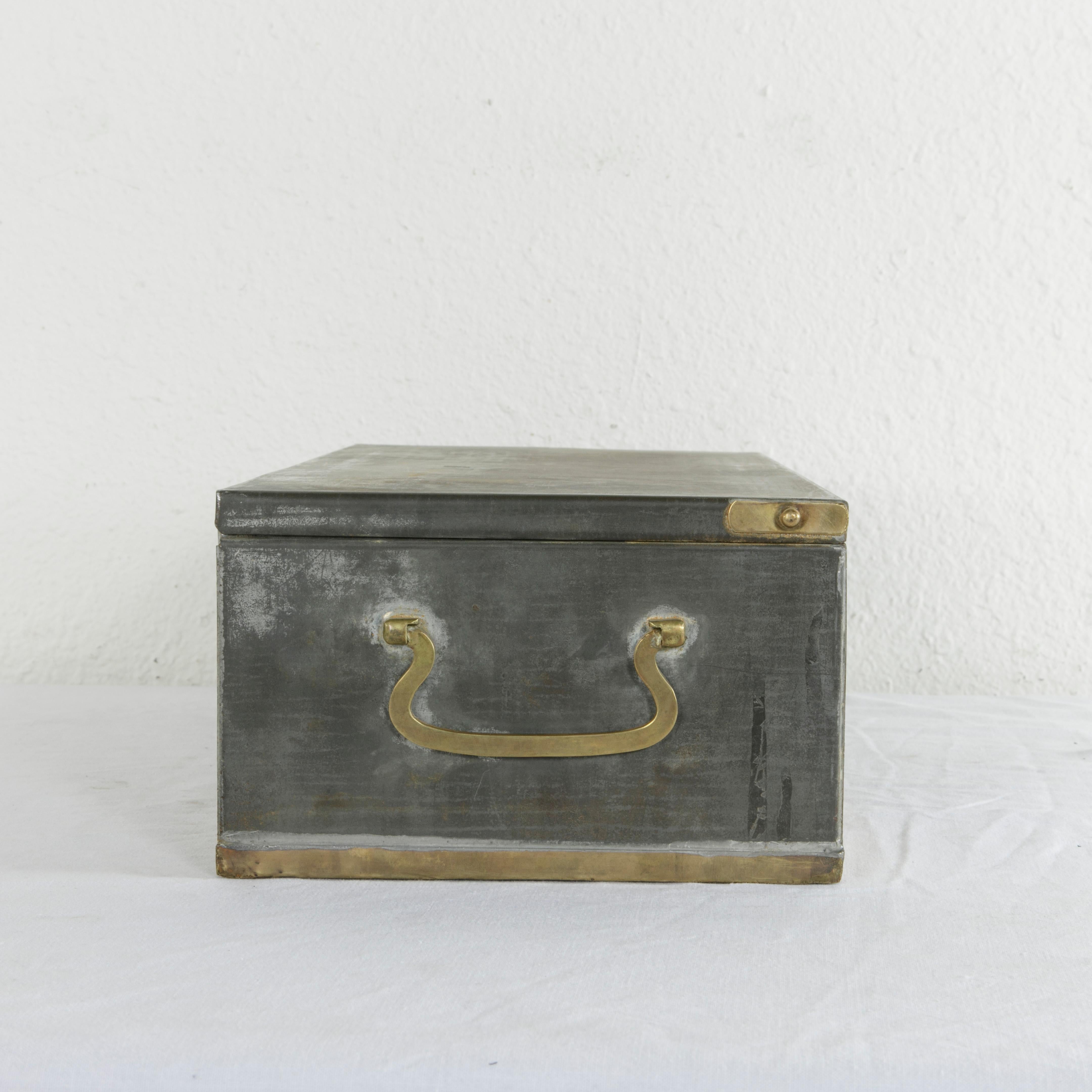 Early 20th Century Steel and Brass Lock Box from the Banco Central in Barcelona 2