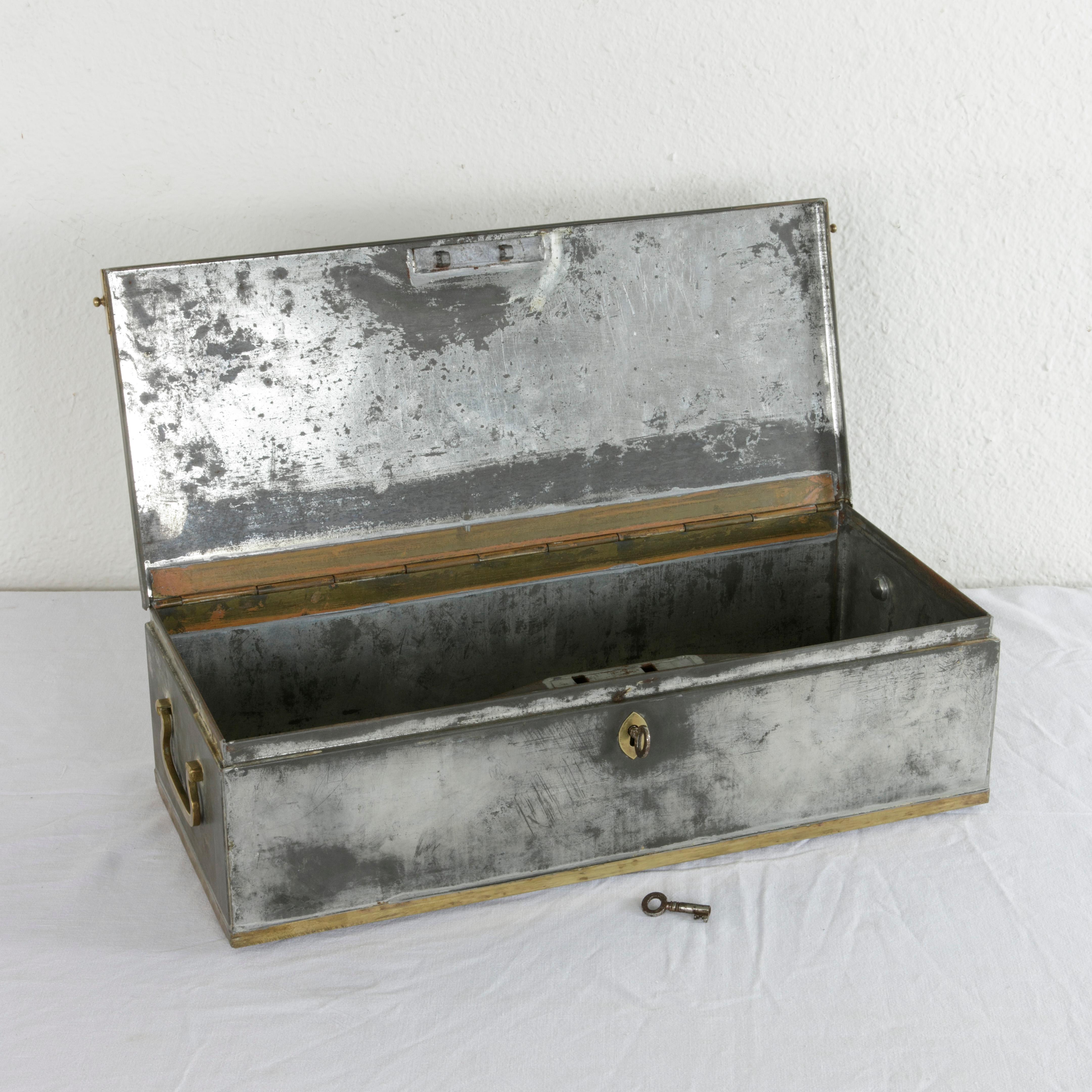 Early 20th Century Steel and Brass Lock Box from the Banco Central in Barcelona 3