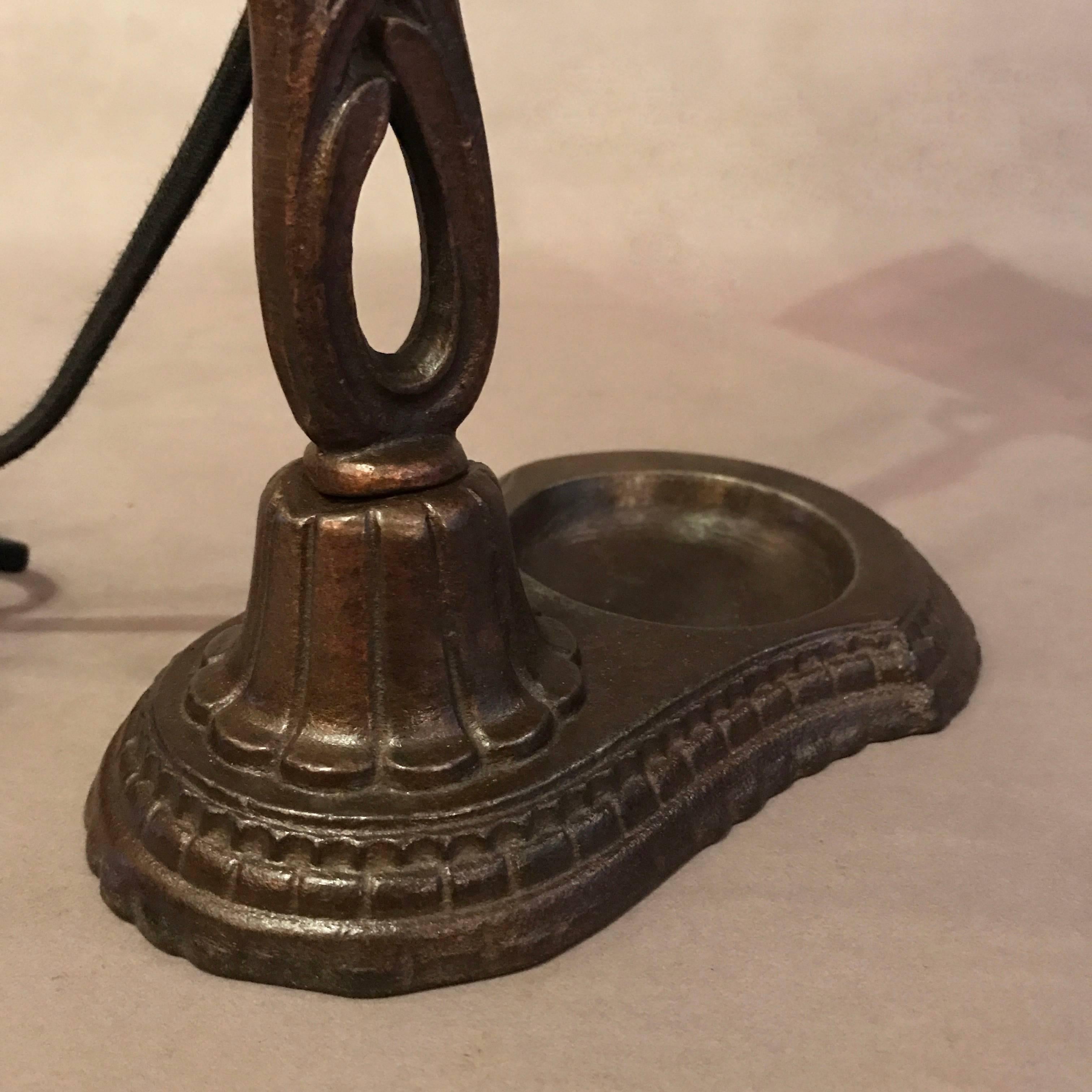 Early 20th Century Steel and Cast Iron Library Desk Lamp 2