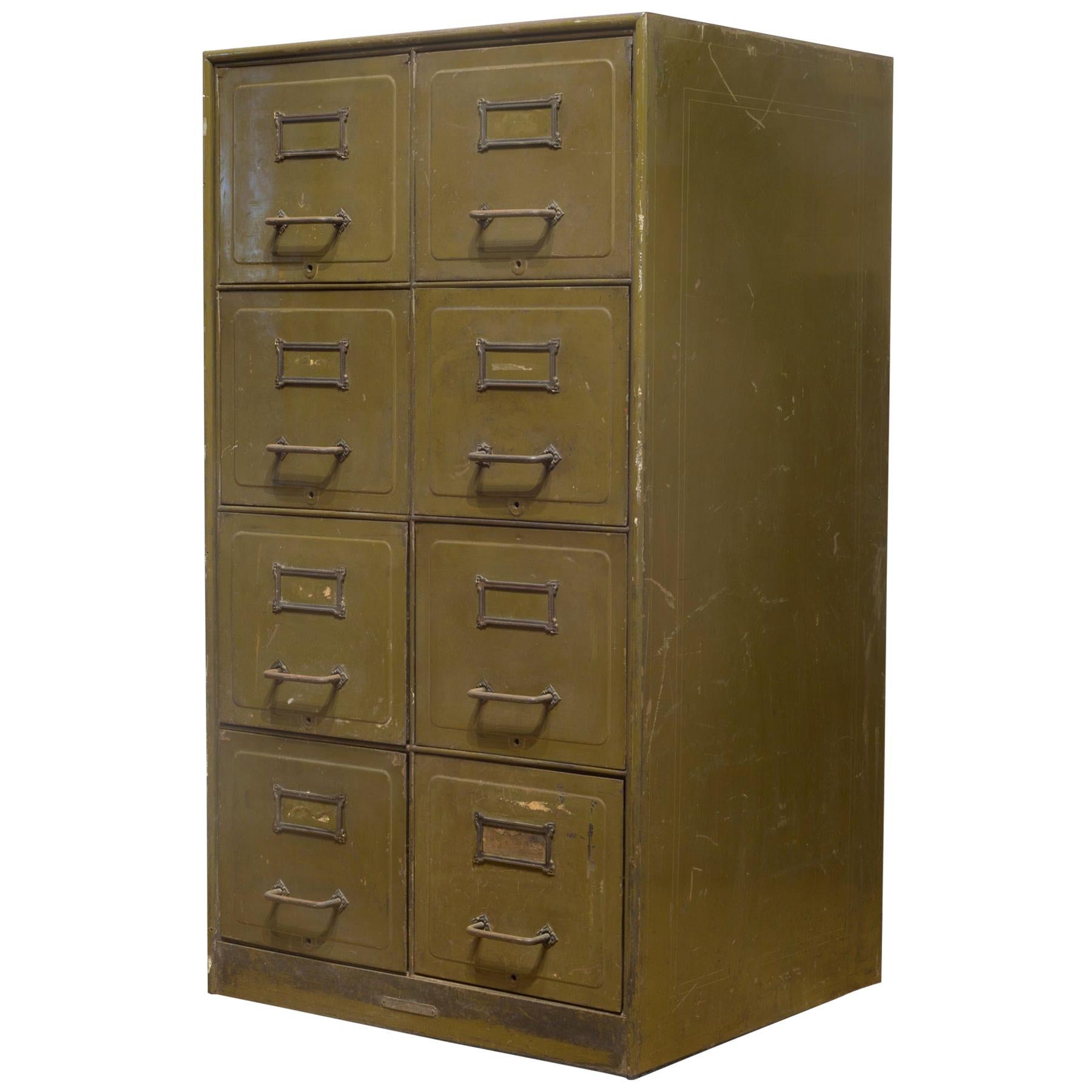 Early 20th Century Steel Double File Cabinet, circa 1940s