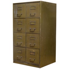 Antique Early 20th Century Steel Double File Cabinet, circa 1940s