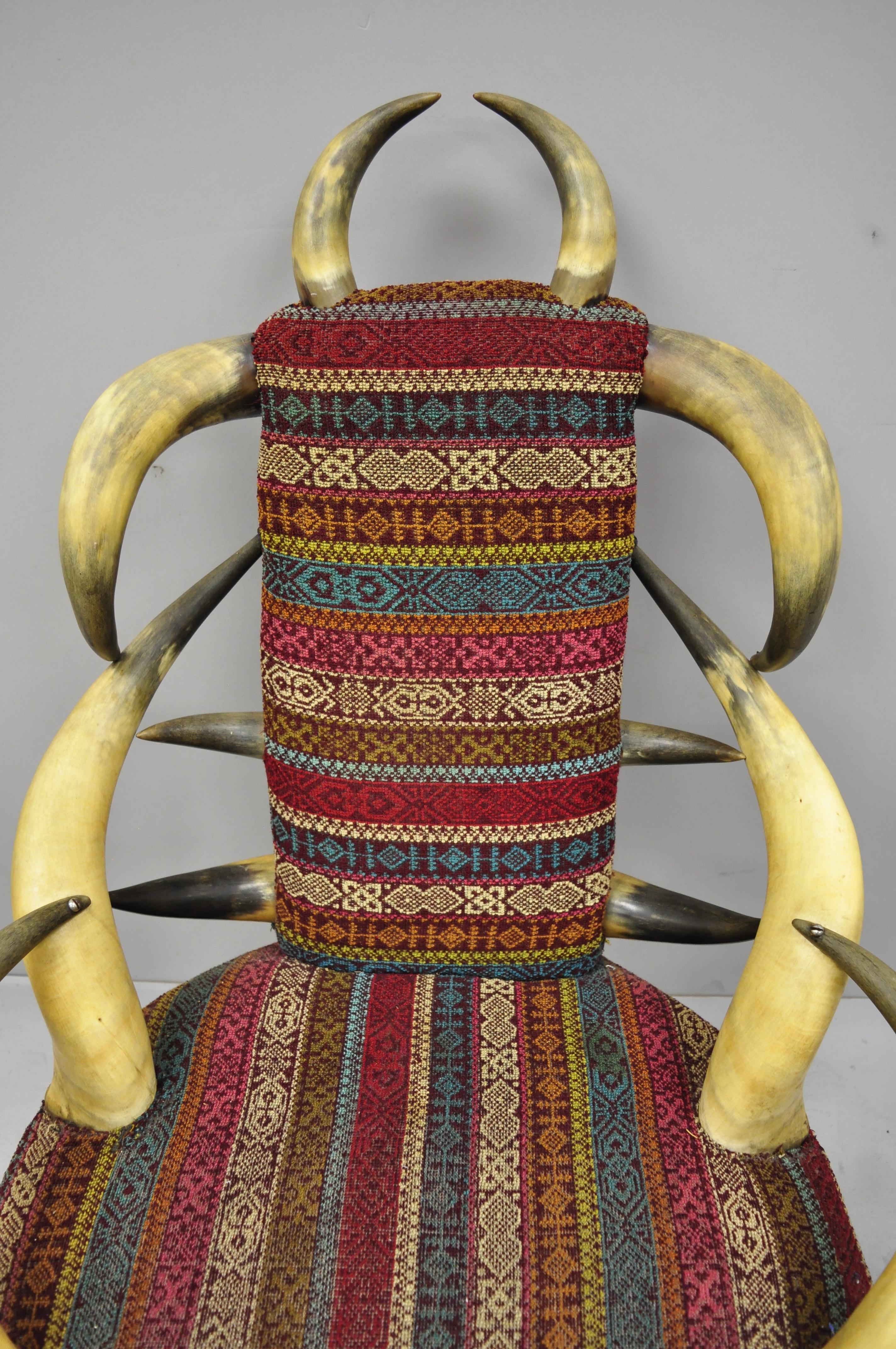 American Early 20th Century Steer Horn Parlor Chair