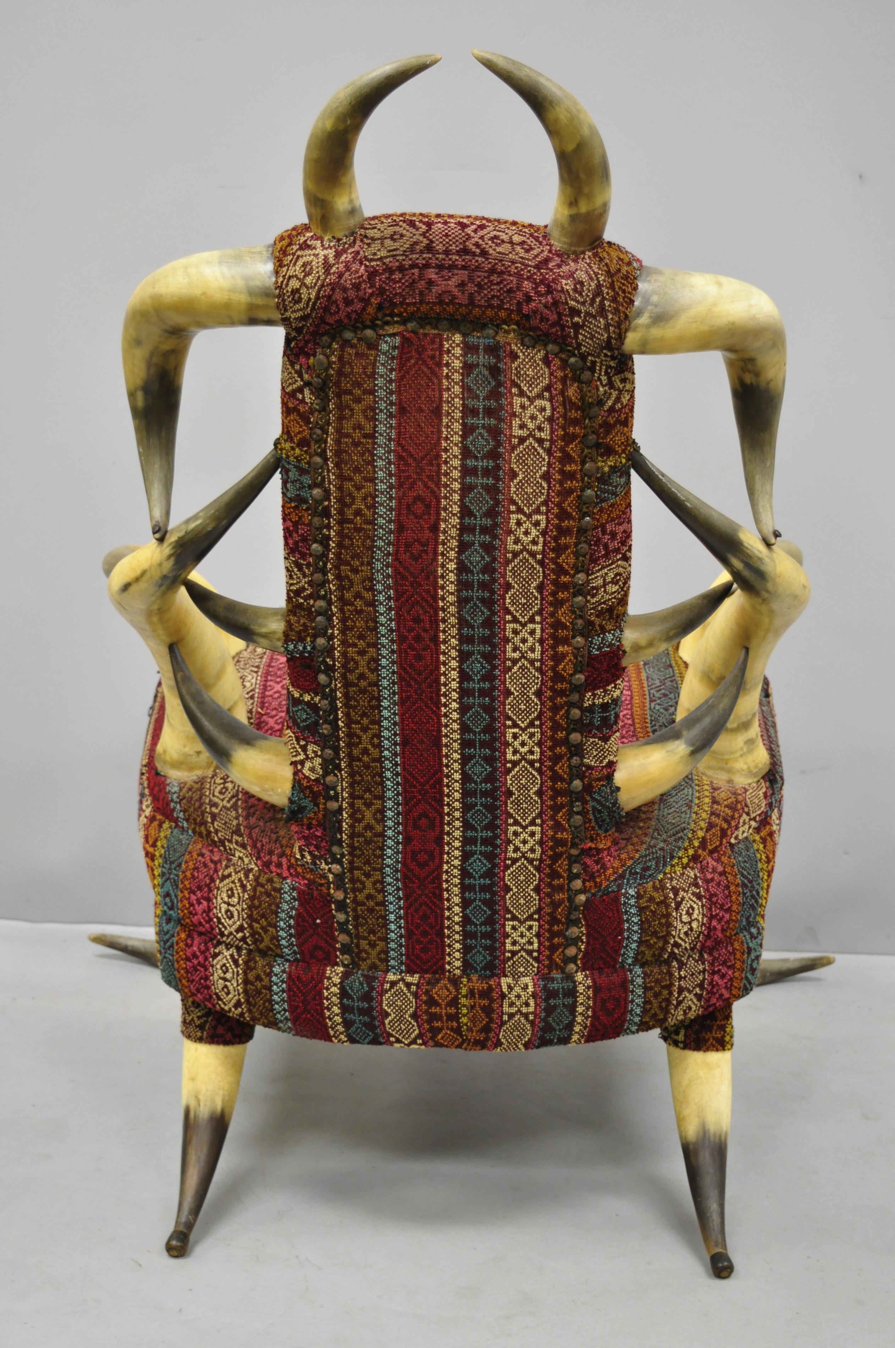 Early 20th Century Steer Horn Parlor Chair 1