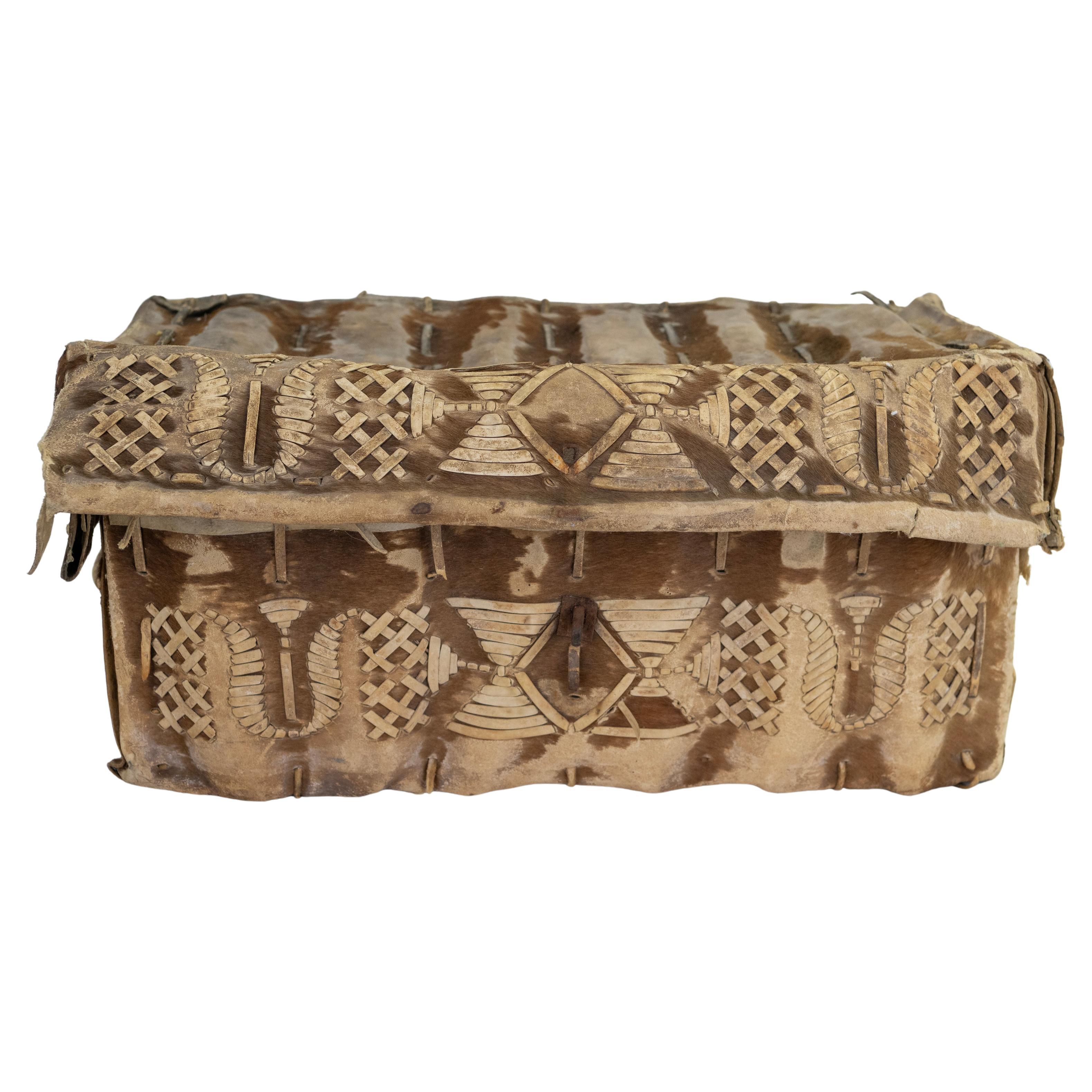 Early 20th Century Stencil-Cut Hide Box - Frontier Region of Argentina