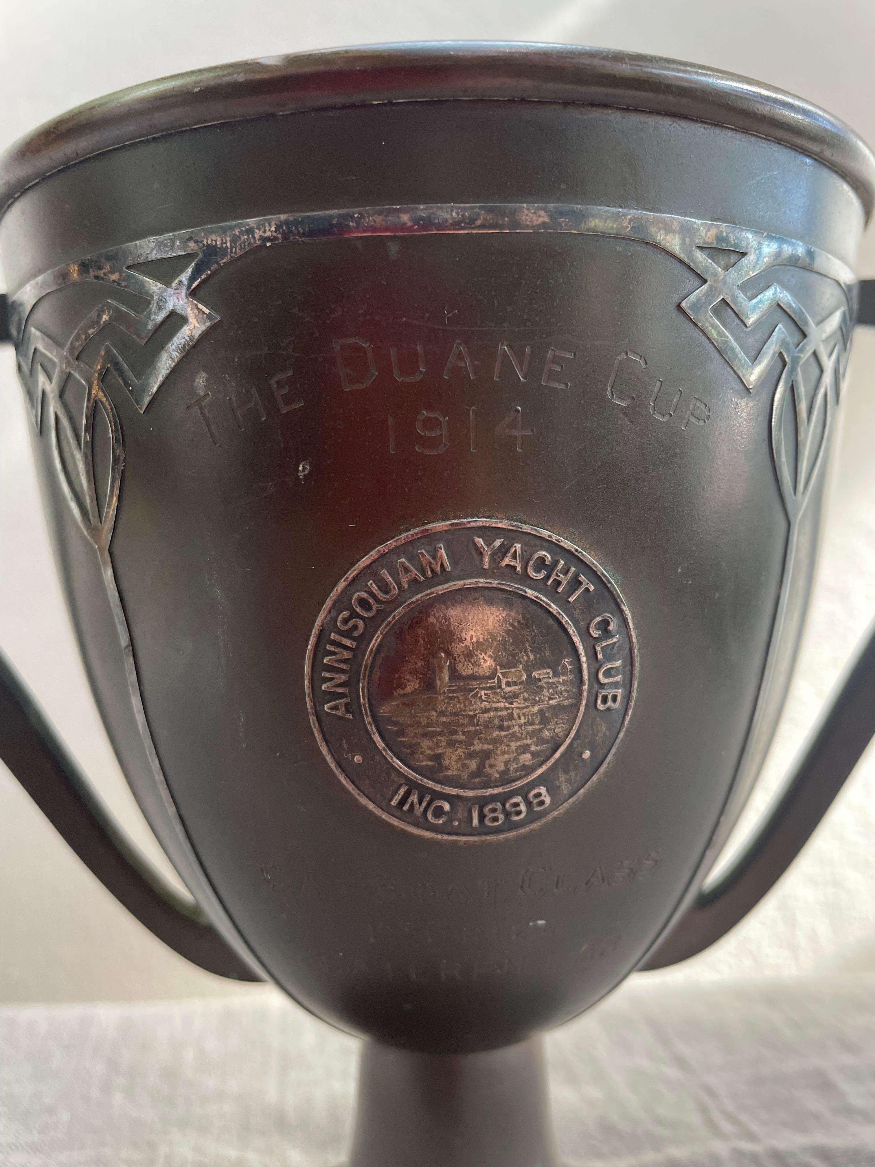 Américain Trophée de yacht en bronze et argent du début du 20e siècle - The Duane Cup, 1914 en vente