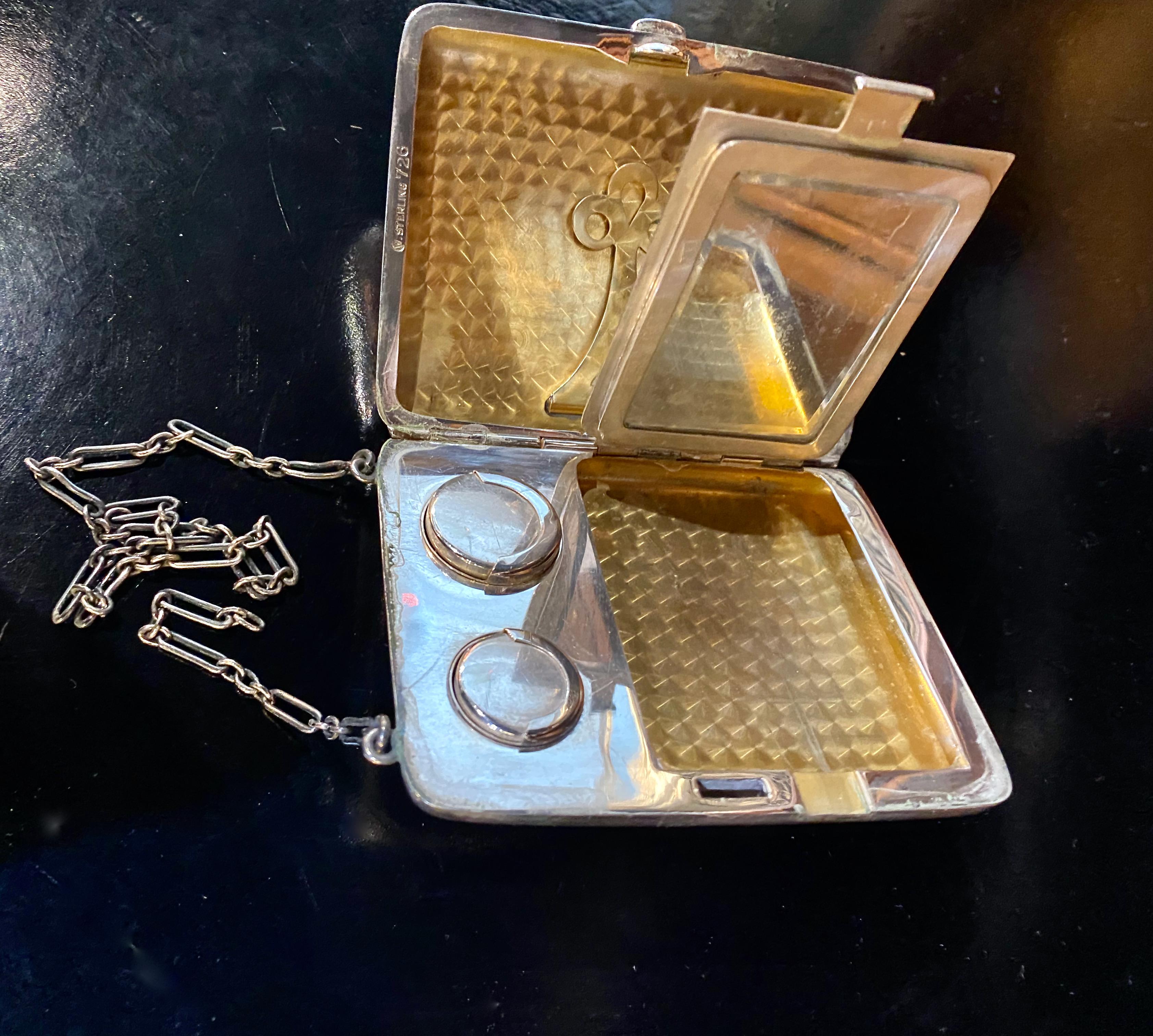 Edwardian Sterling Silver Compact or Necessaire For Sale
