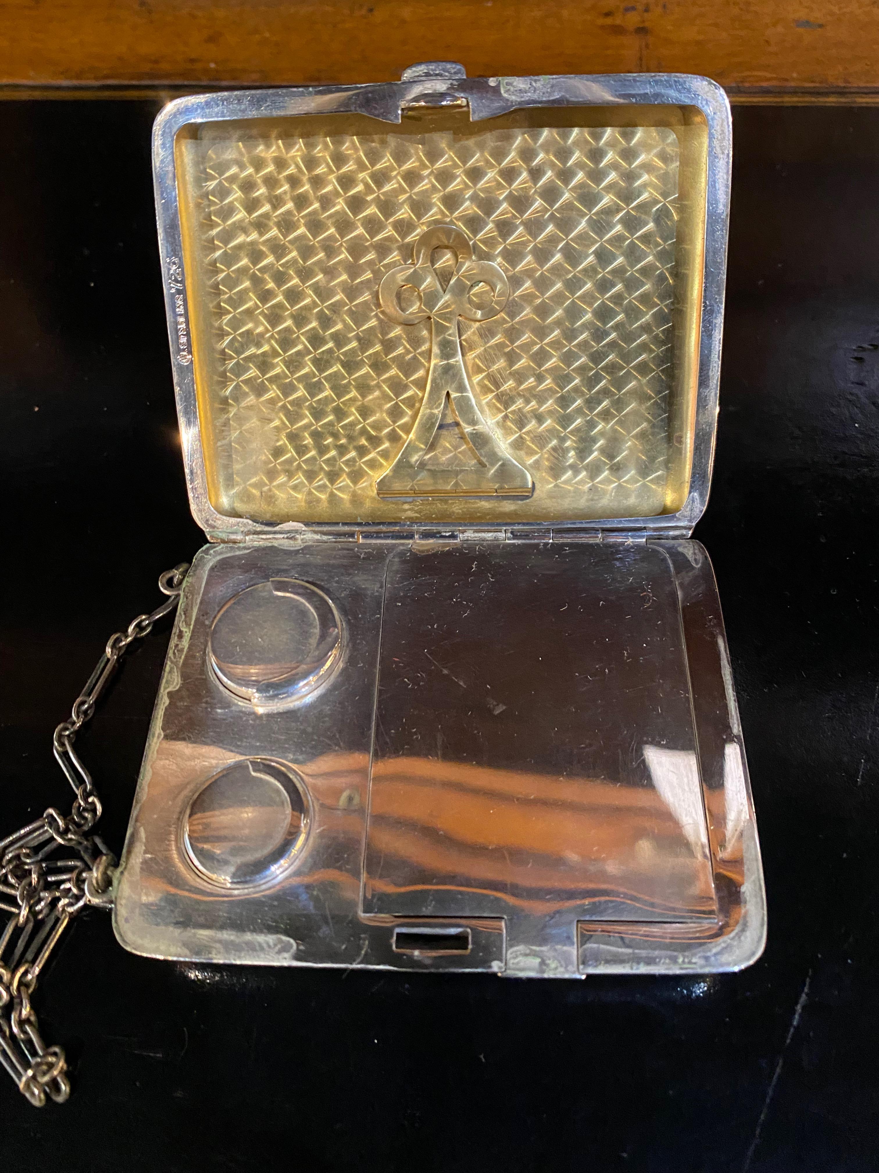 Unknown Sterling Silver Compact or Necessaire For Sale