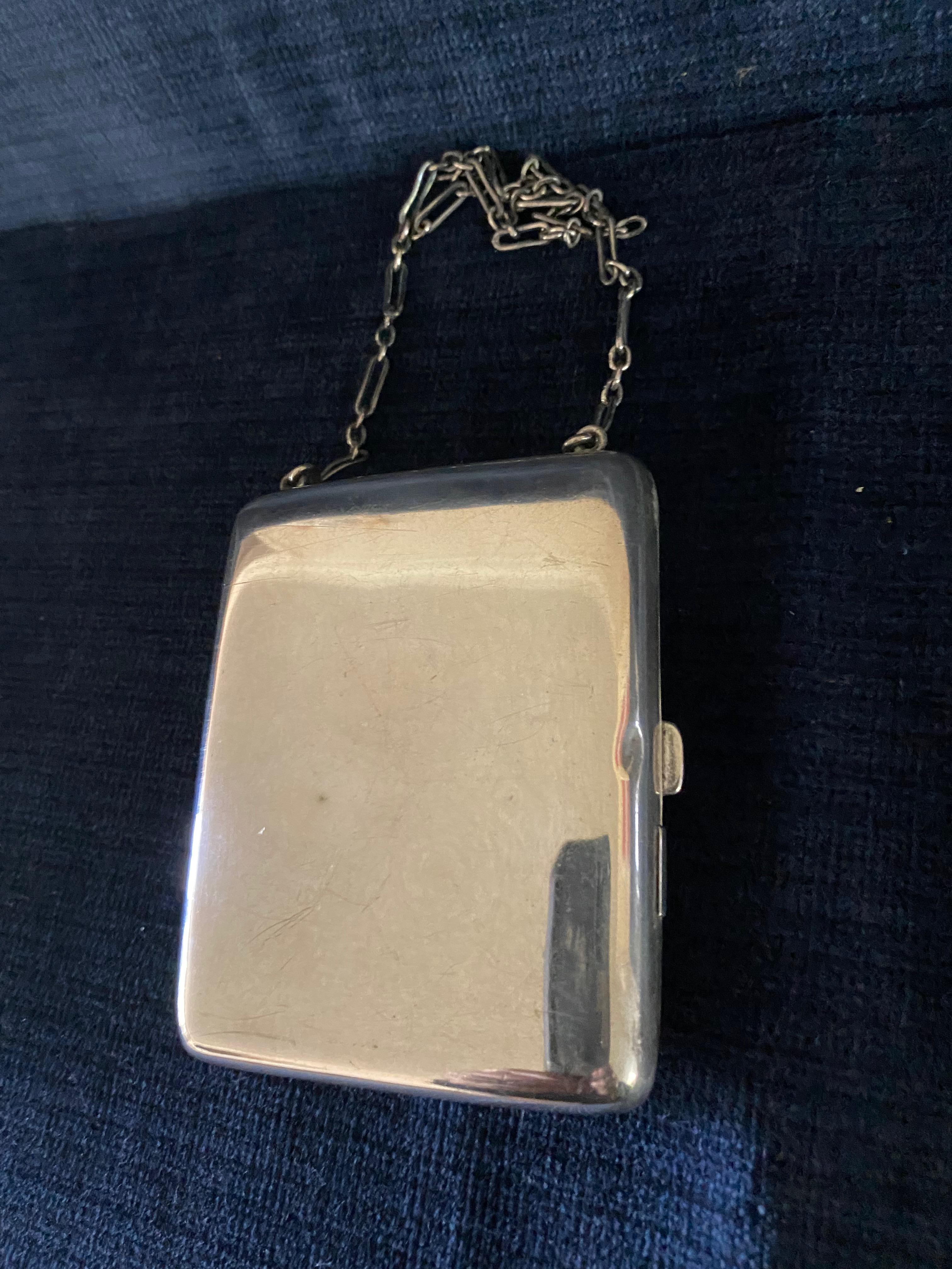 Sterling Silver Compact or Necessaire In Good Condition For Sale In Pasadena, CA