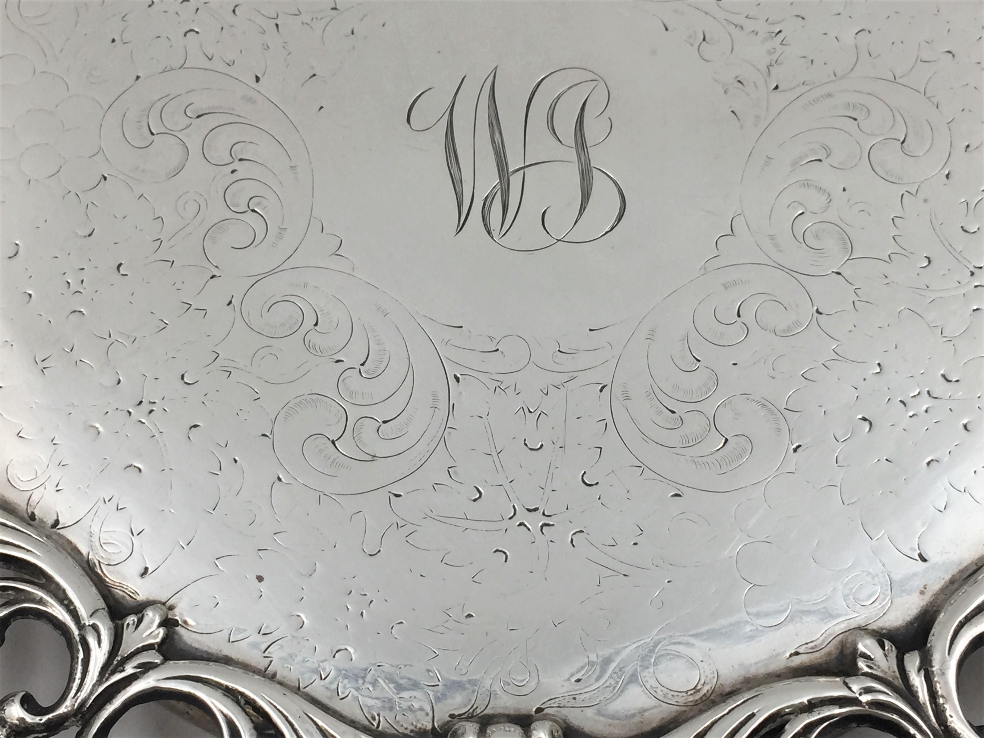 Early 20th Century Sterling Silver Dish Plate Bowl with Fox Head Motifs by Roger For Sale 1