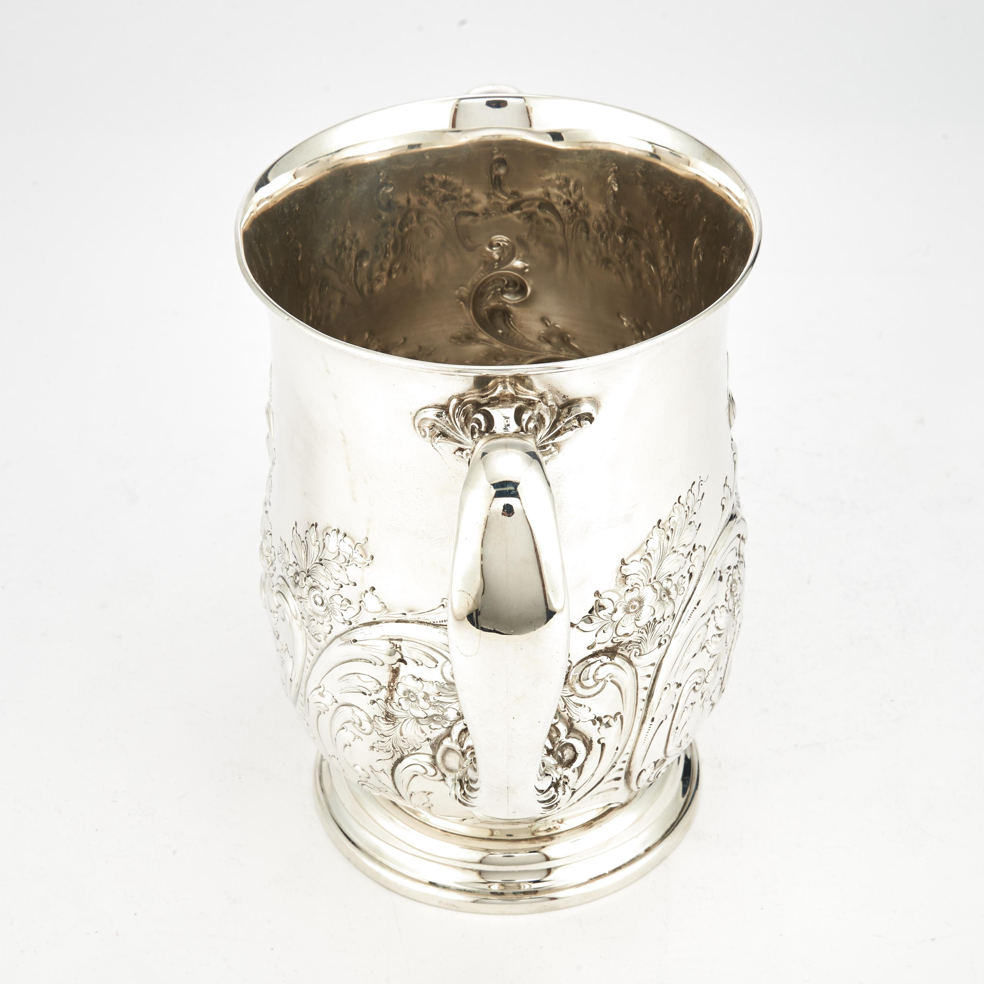 American Classical Early 20th Century Sterling Silver / Gold Wash Interior Two Handled Vase For Sale