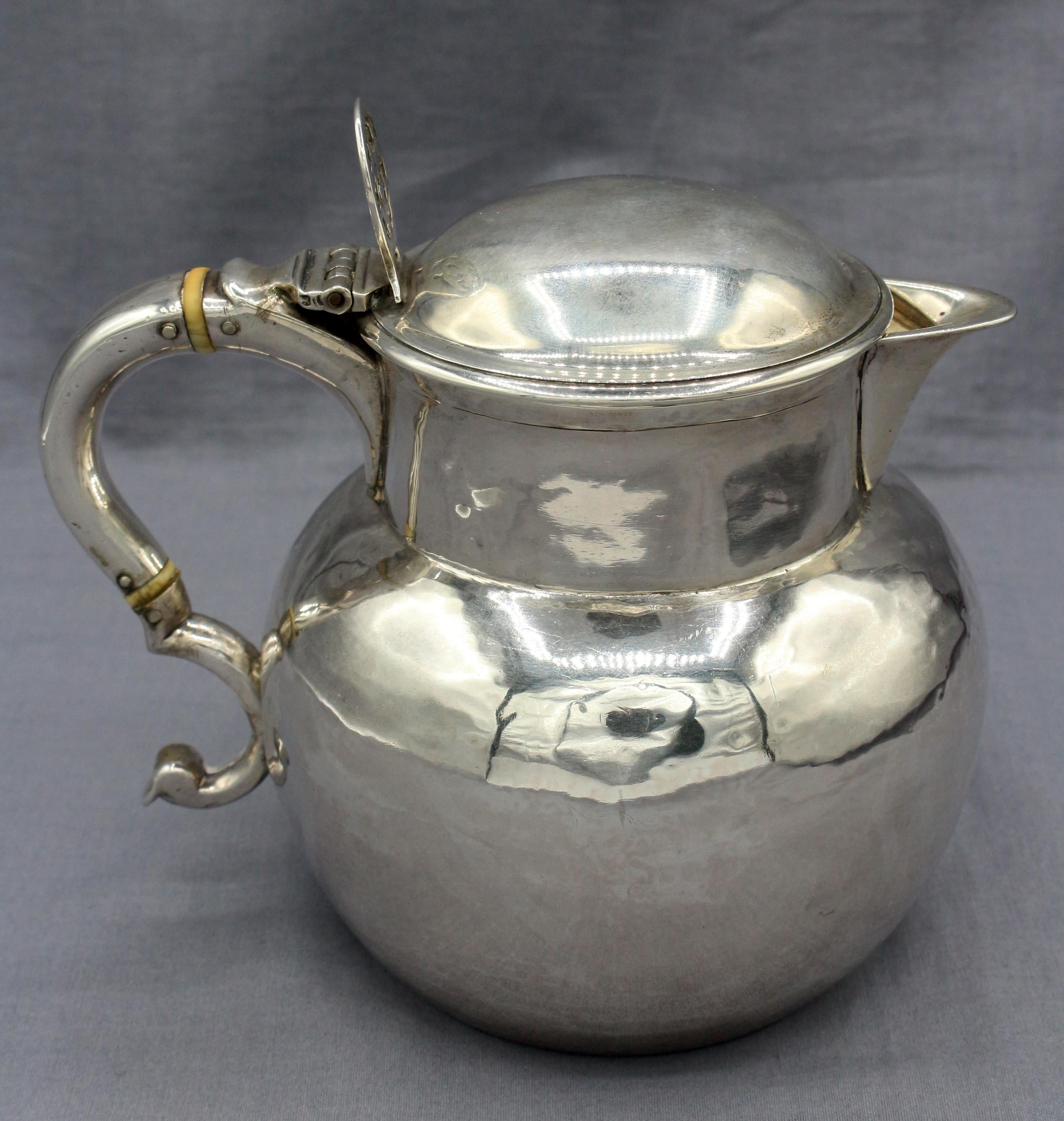 George I Early 18th Century English Sterling Silver Jug with Early 20th Century Flip-Top  For Sale