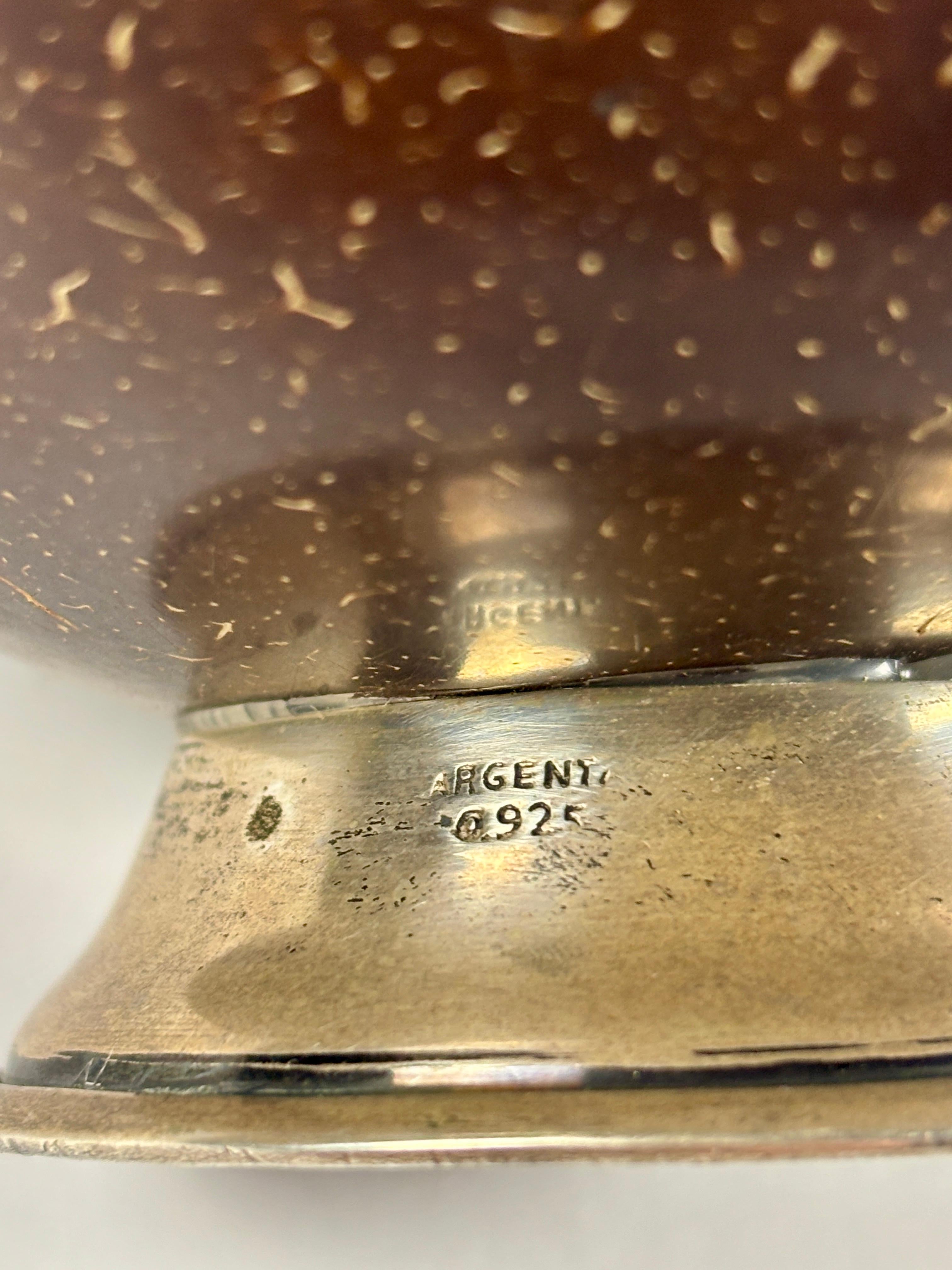 Cuenco de coco montado en plata de ley de principios del siglo XX en venta 1