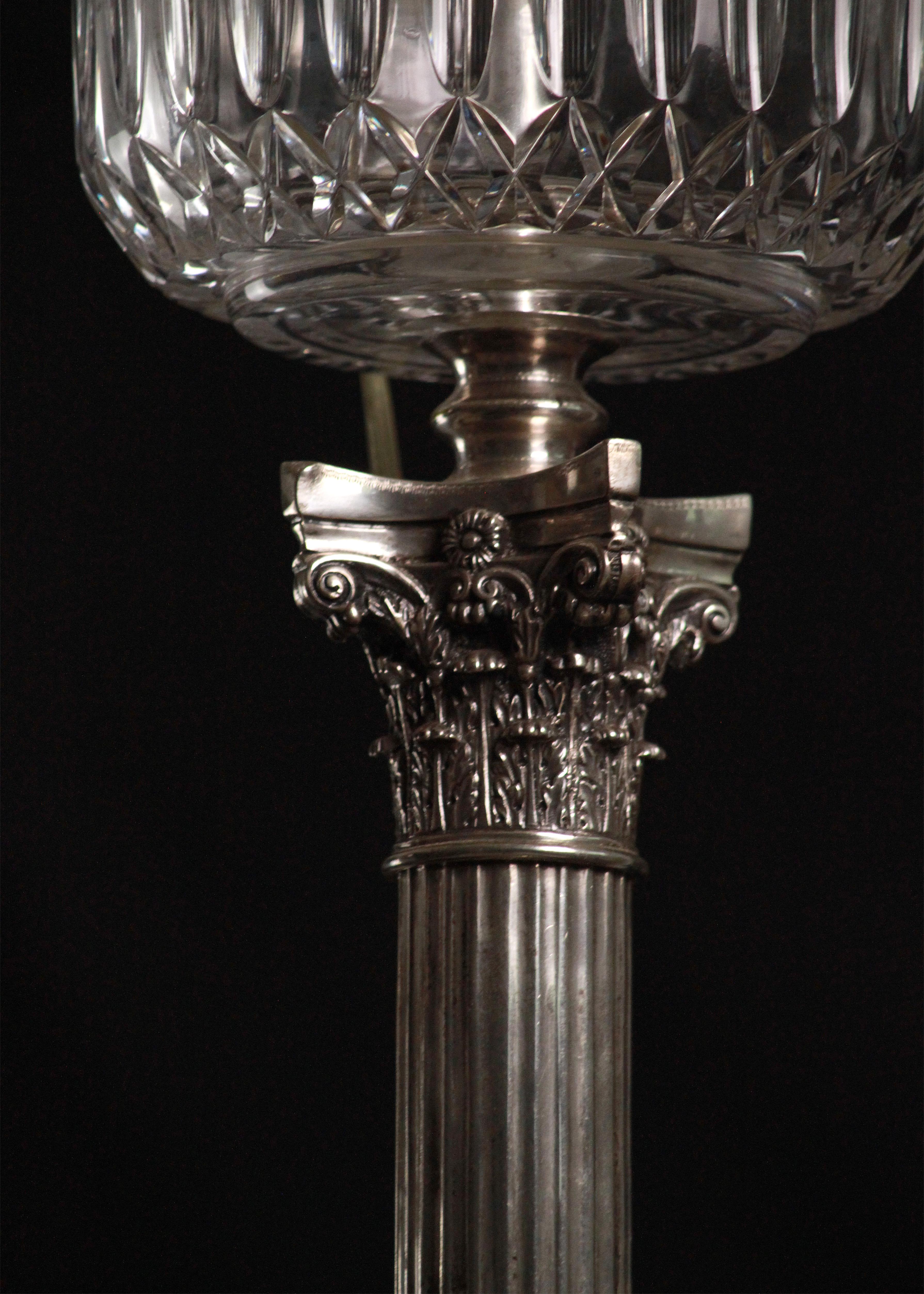 Neoclassical Early 20th Century Sterling Silver Table Lamp by Hamilton & Inches, Ltd. For Sale