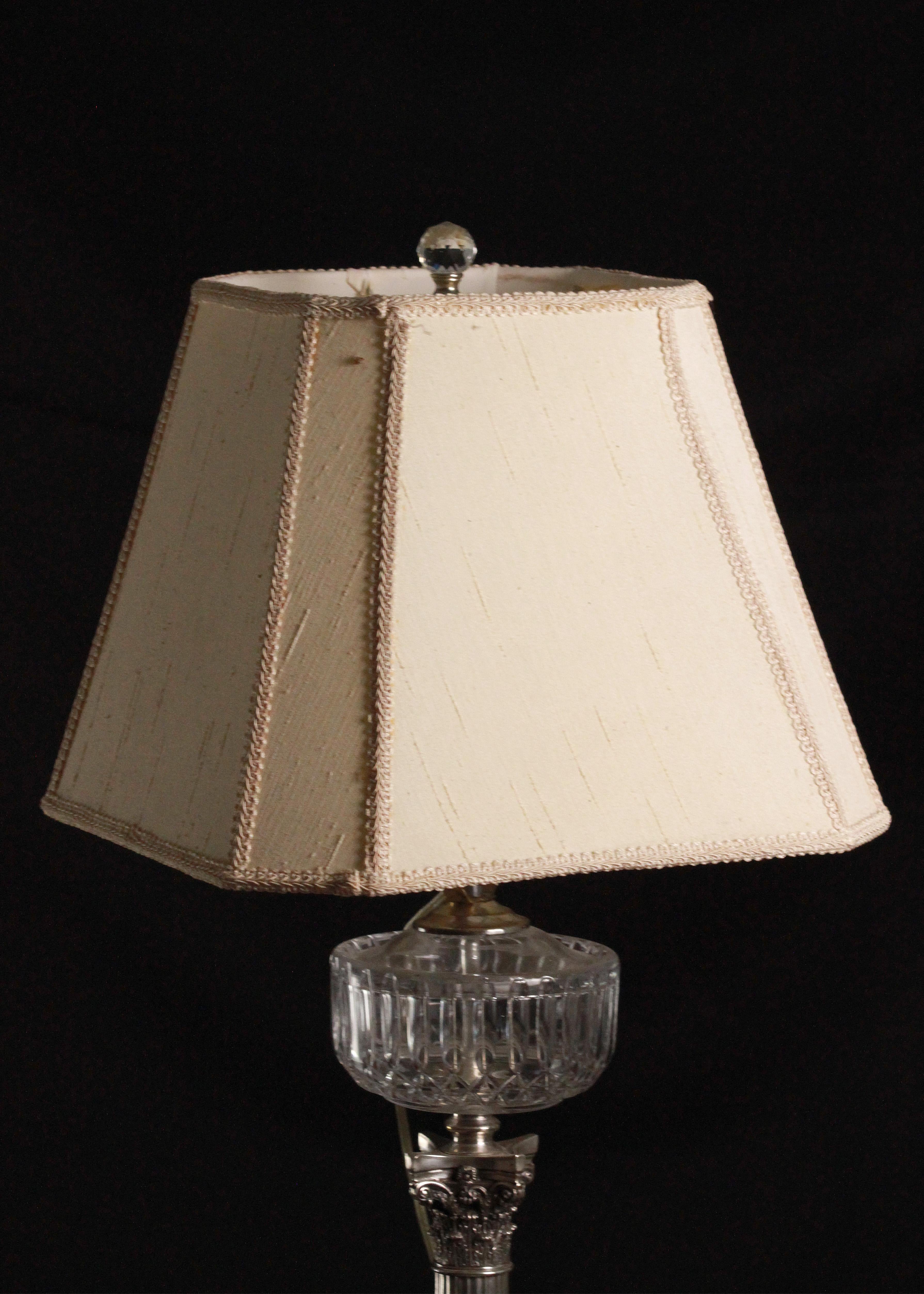 Scottish Early 20th Century Sterling Silver Table Lamp by Hamilton & Inches, Ltd. For Sale