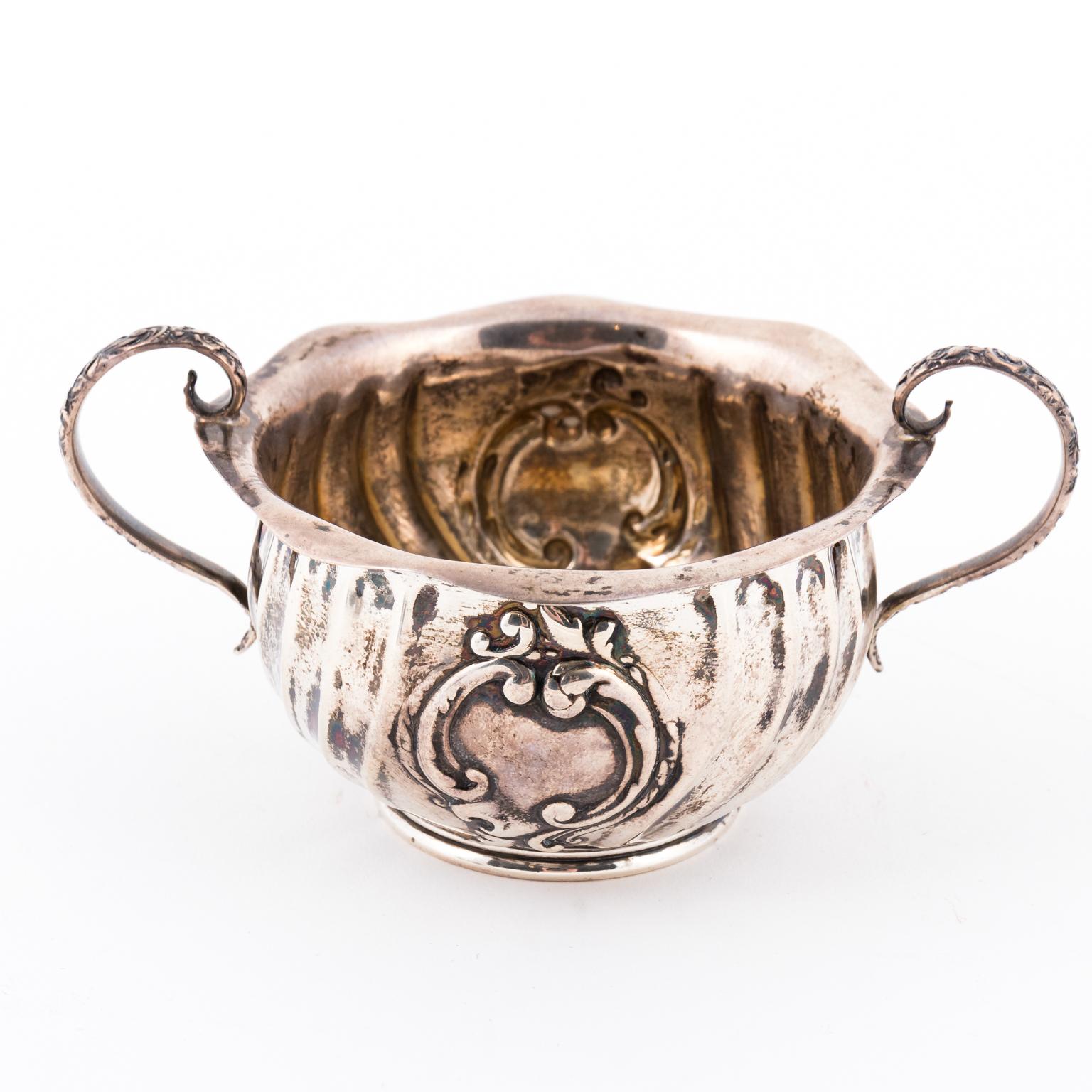 Repoussé Early 20th Century Sterling Small Three-Piece Tea Set by Gorham