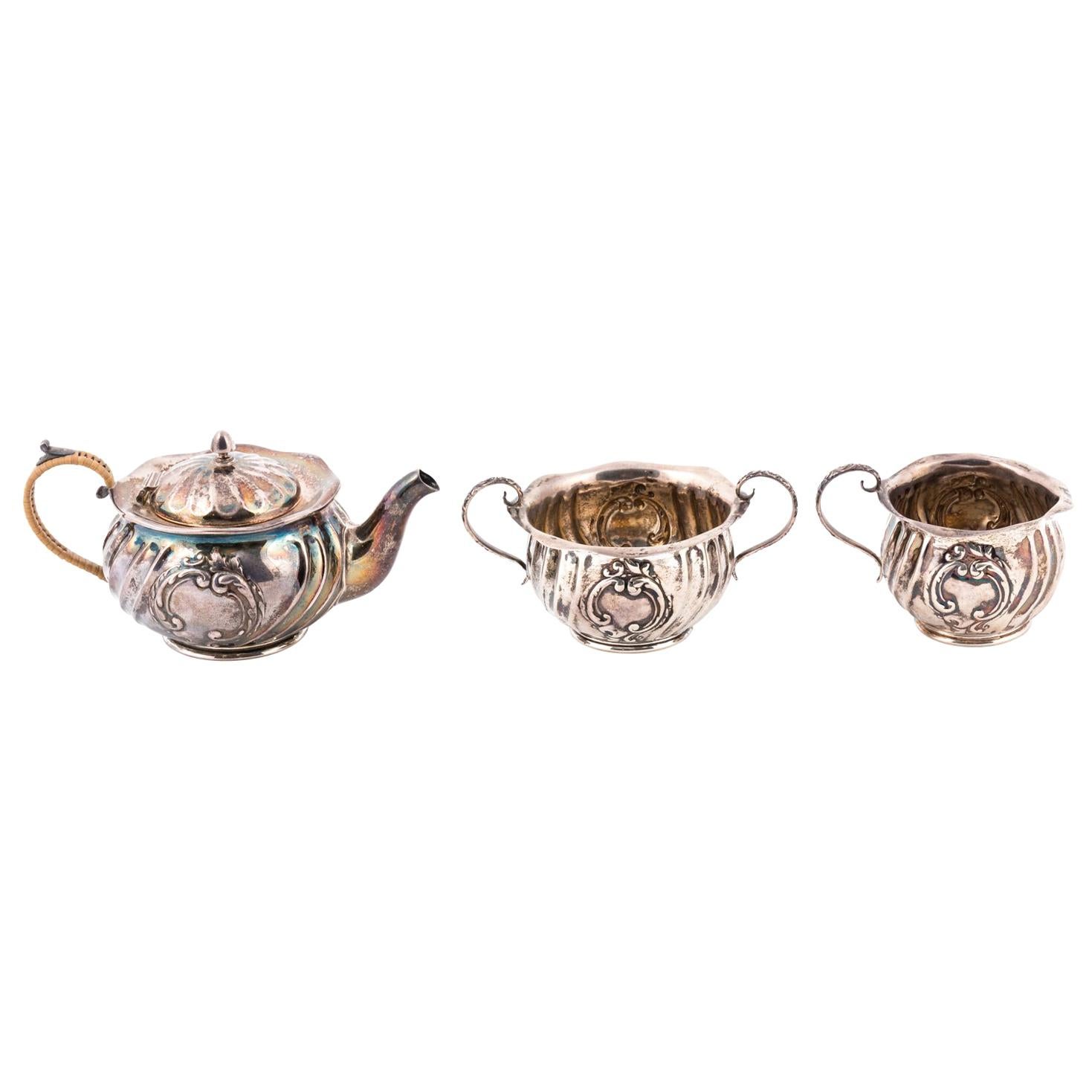 Early 20th Century Sterling Small Three-Piece Tea Set by Gorham