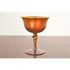 Early 20th Century Steuben Aurene Iridescent Art Glass Goblet