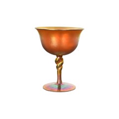 Early 20th Century Steuben Aurene Iridescent Art Glass Goblet