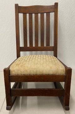 Early 20th Century Stickley Mission Oak Rocking Chair, circa 1910