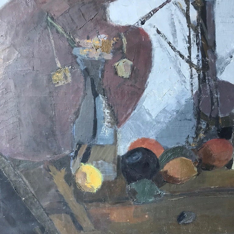 Early 20th Century Still Life Abstract Oil Painting from France In Good Condition For Sale In Los Angeles, CA