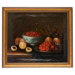Early 20th Century Still Life of Cherries and Stonefruit