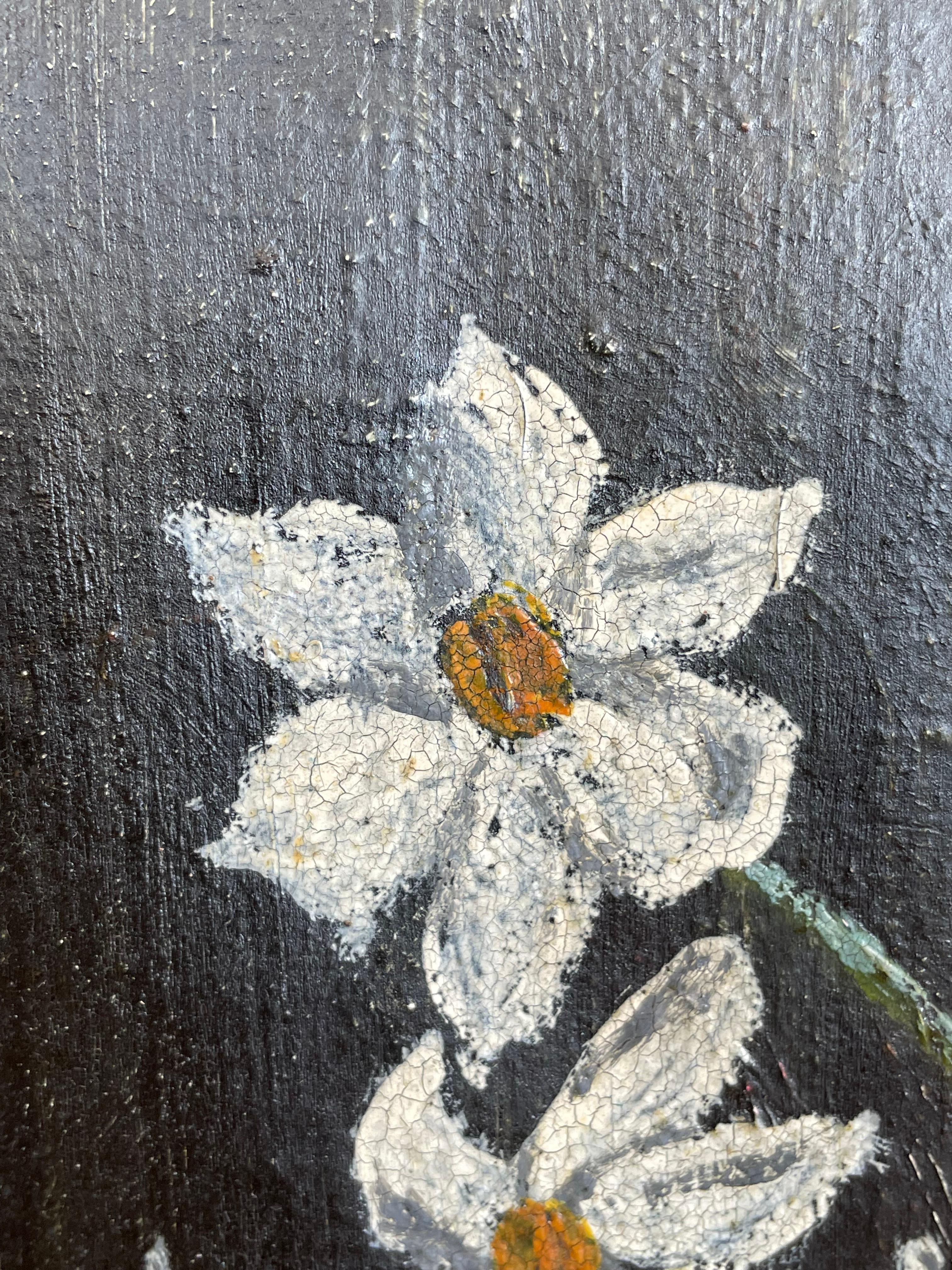 Stillleben-Ölgemälde des frühen 20. Jahrhunderts mit Motiv von Blumen in Vase im Angebot 5
