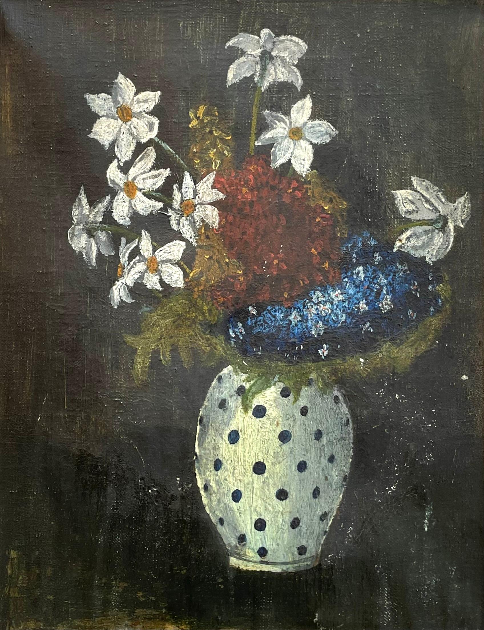 Stillleben-Ölgemälde des frühen 20. Jahrhunderts mit Motiv von Blumen in Vase im Angebot 9