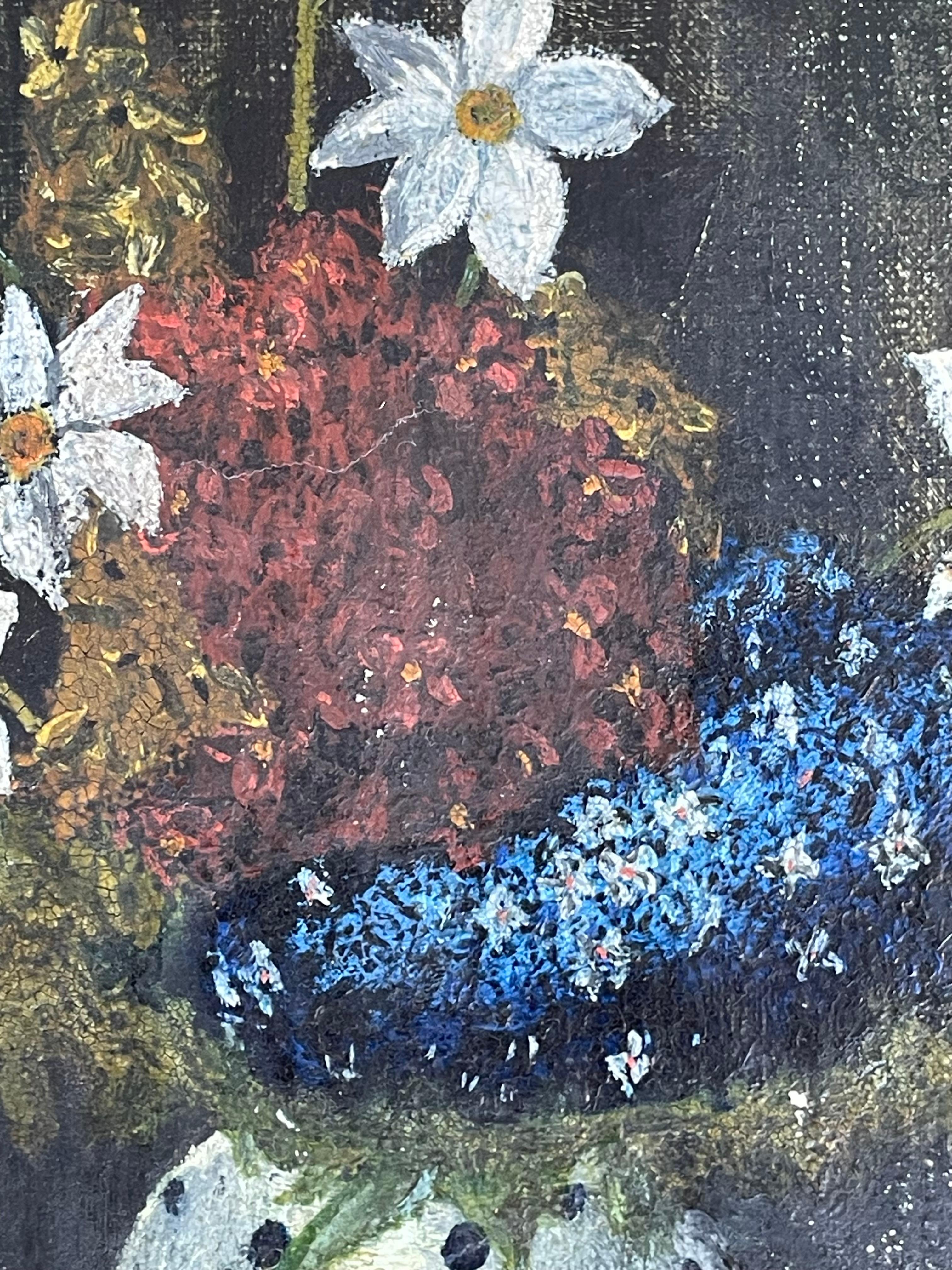 Stillleben-Ölgemälde des frühen 20. Jahrhunderts mit Motiv von Blumen in Vase (Dänisch) im Angebot