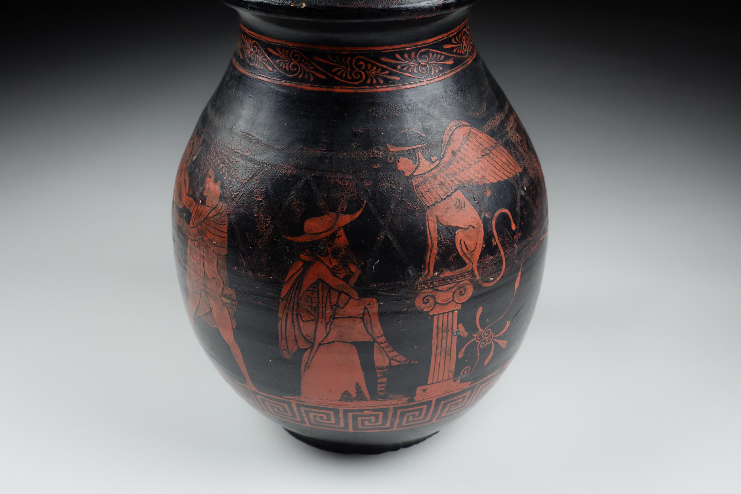 Grès porcellanato Vaso in stile attico in gres dei primi del Novecento di Jean Magrou in vendita