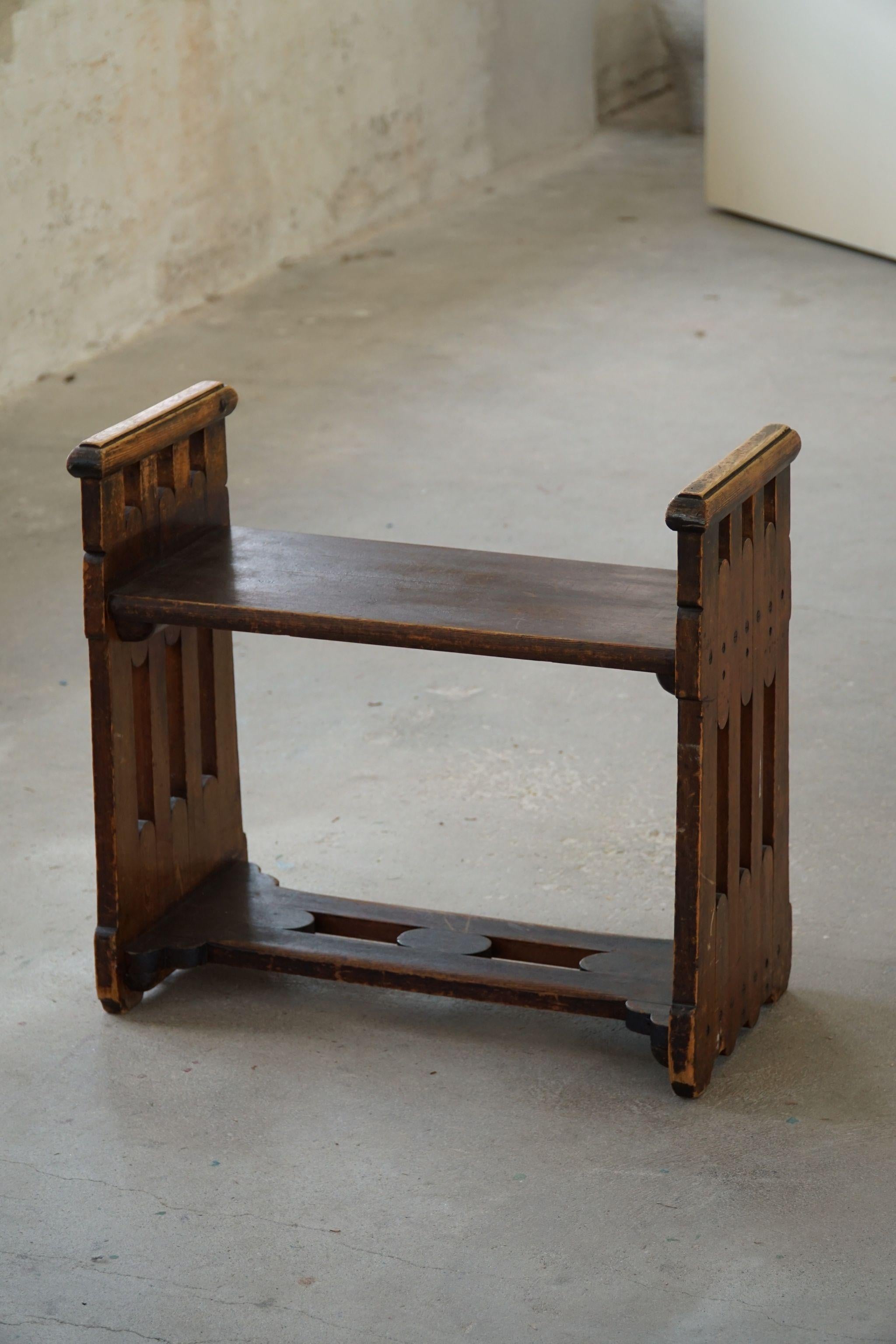 Early 20th Century Stool / Bench in Pine, Axel Einar Hjorth Style, Sweden 1