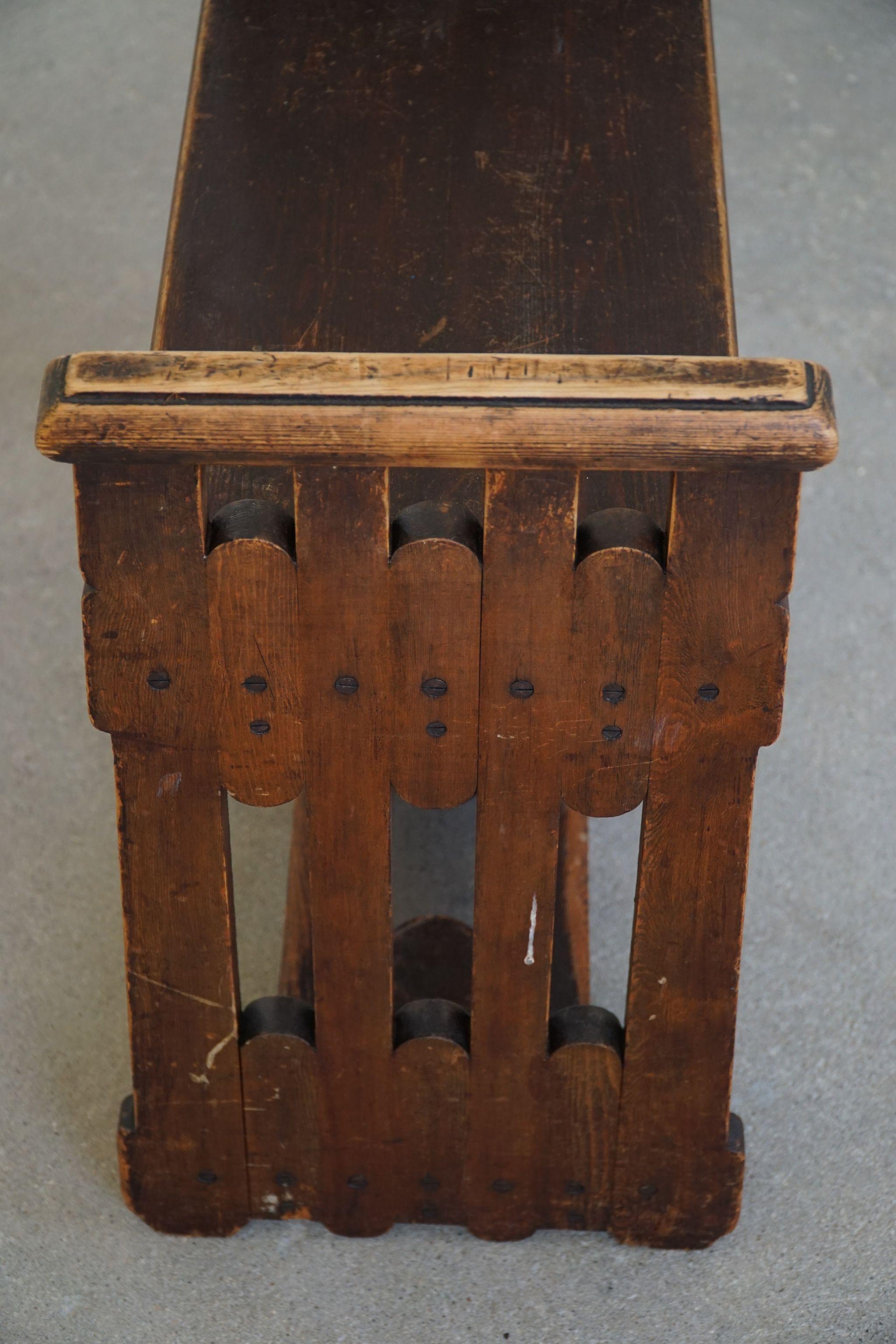 Early 20th Century Stool / Bench in Pine, Axel Einar Hjorth Style, Sweden 3