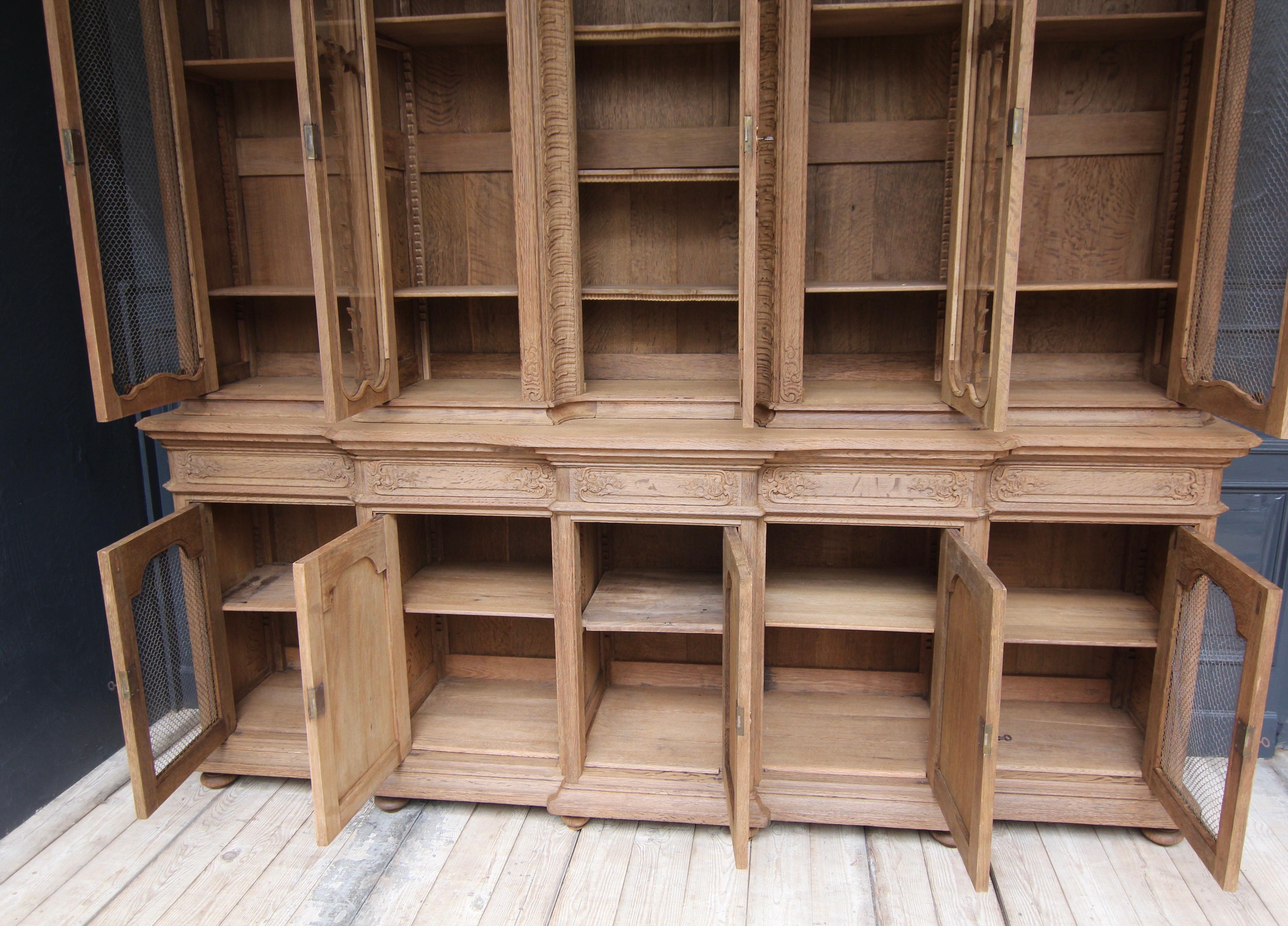 Early 20th Century Stripped Oak Bookcase For Sale 6