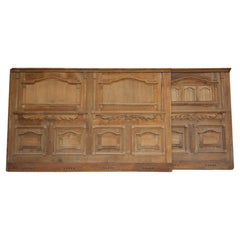 Early 20th Century Stripped Oak Wall Panelling, Set of 2