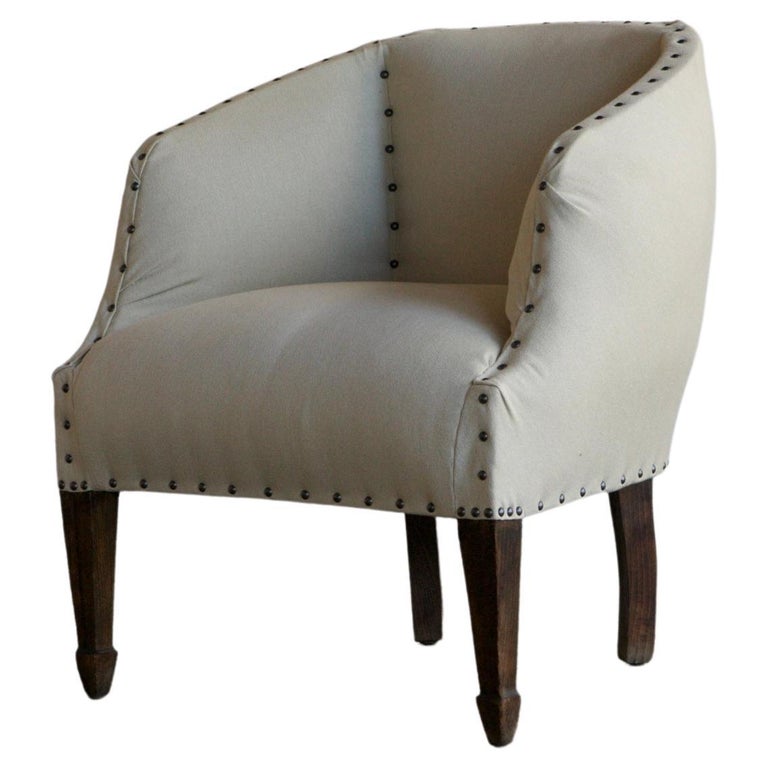 Early 20th Century Studded Tub Chair For Sale at 1stDibs