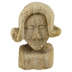 Early 20th Century Stylised Primitive Bust of a Female
