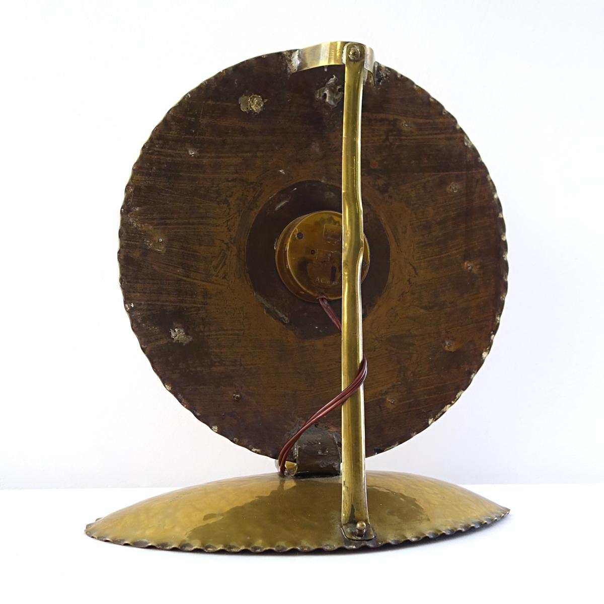 Dutch Early 20th Century Stylish Brass Table Clock in Amsterdamse School Style For Sale