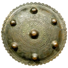 An Early 20th Century Sumatran Brass 'Peurise Awe' Buckler / Shield, Circa 1900