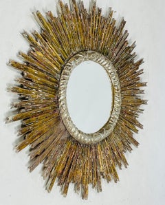 Early 20th Century Sun Ray Giltwood Italian Mirror