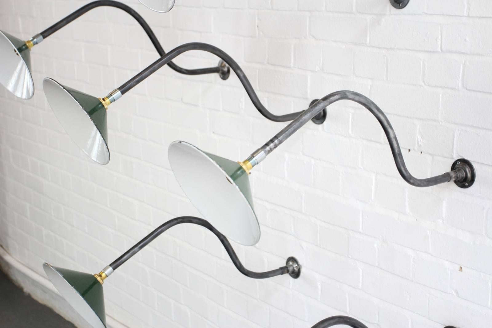Early 20th Century Swan Neck Industrial Wall Lights 4