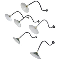 Early 20th Century Swan Neck Industrial Wall Lights